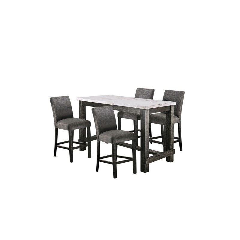Shielle Rustic Padded Counter Height Chairs in Light Gray (Set of 2)