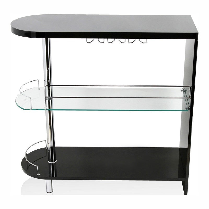 Morton Contemporary 2-Shelf Mini Server in Black