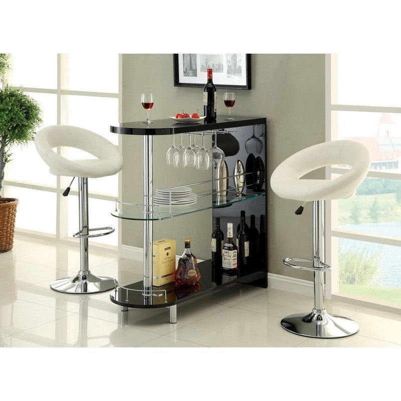 Morton Contemporary 2-Shelf Mini Server in Black