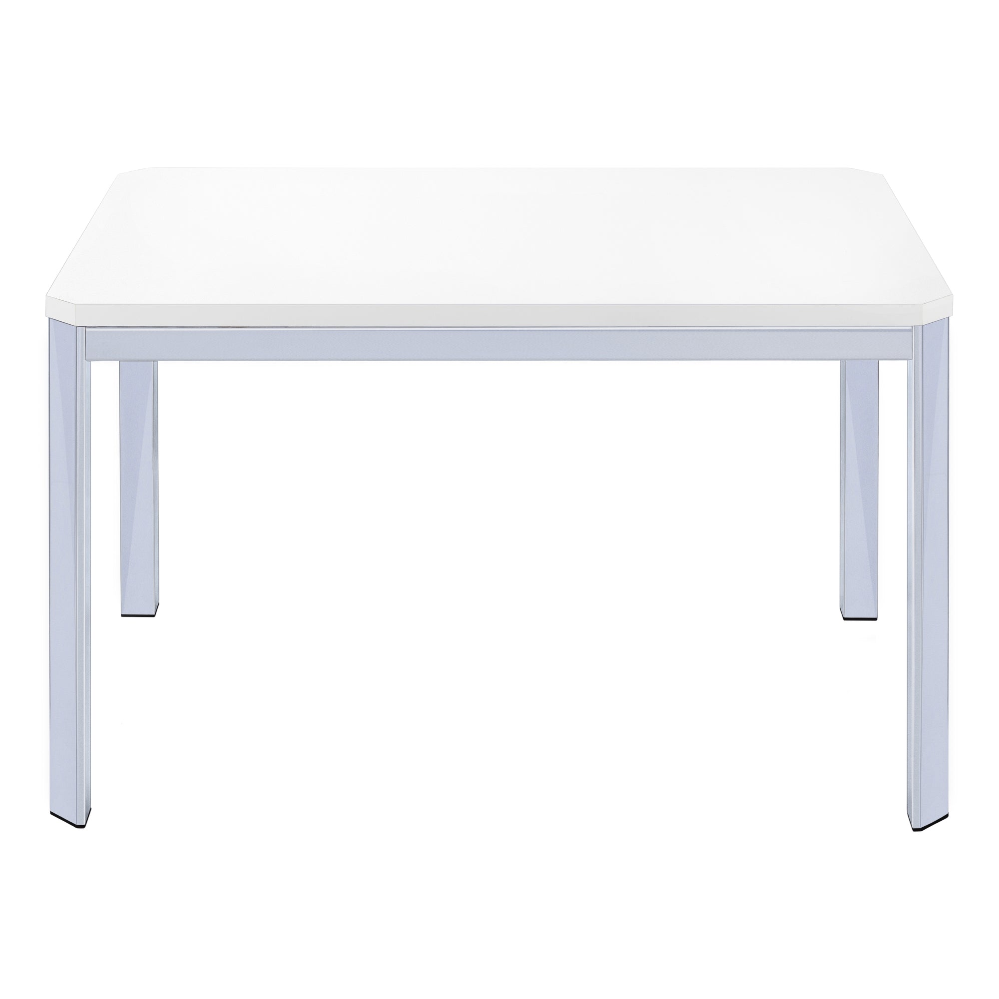 Dining Table - 32X 48 / White / Chrome Metal