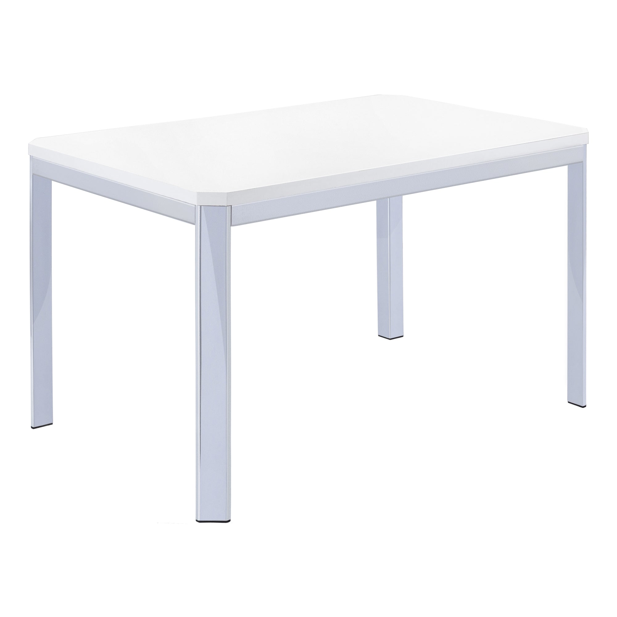 Dining Table - 32X 48 / White / Chrome Metal