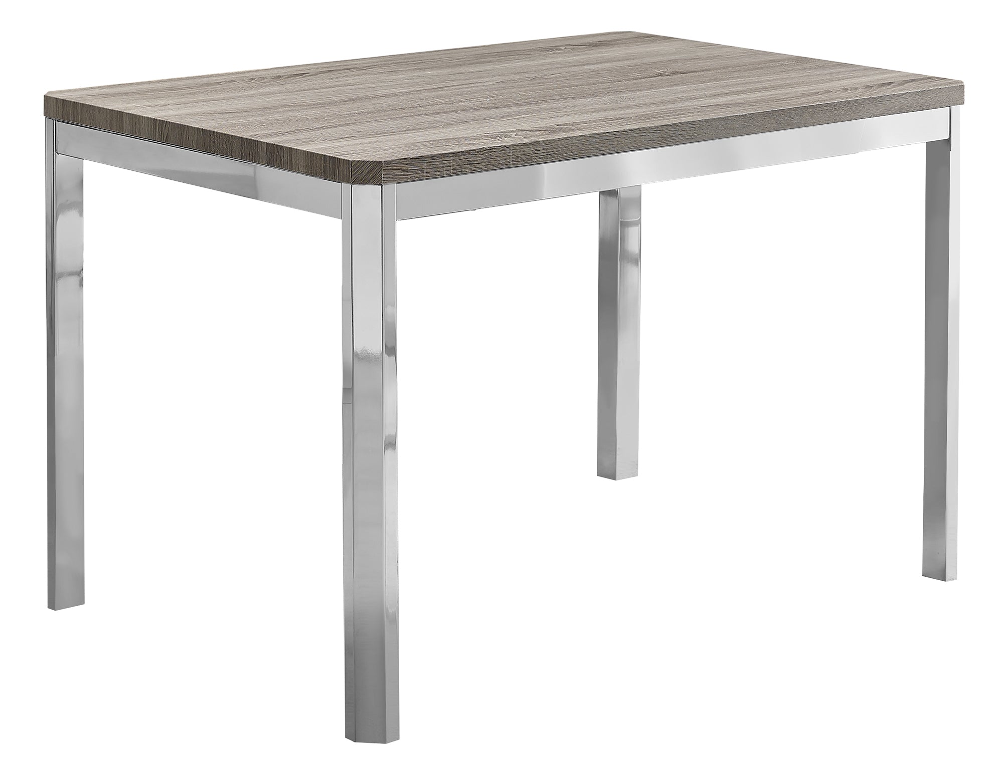 Dining Table - 32X 48 / Dark Taupe / Chrome Metal