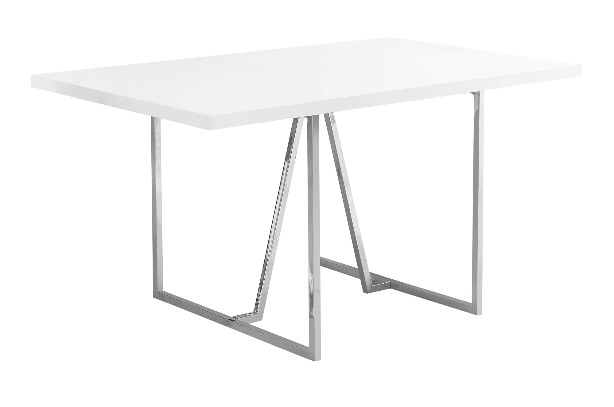 Dining Table - 36X 60 / White / Chrome Metal