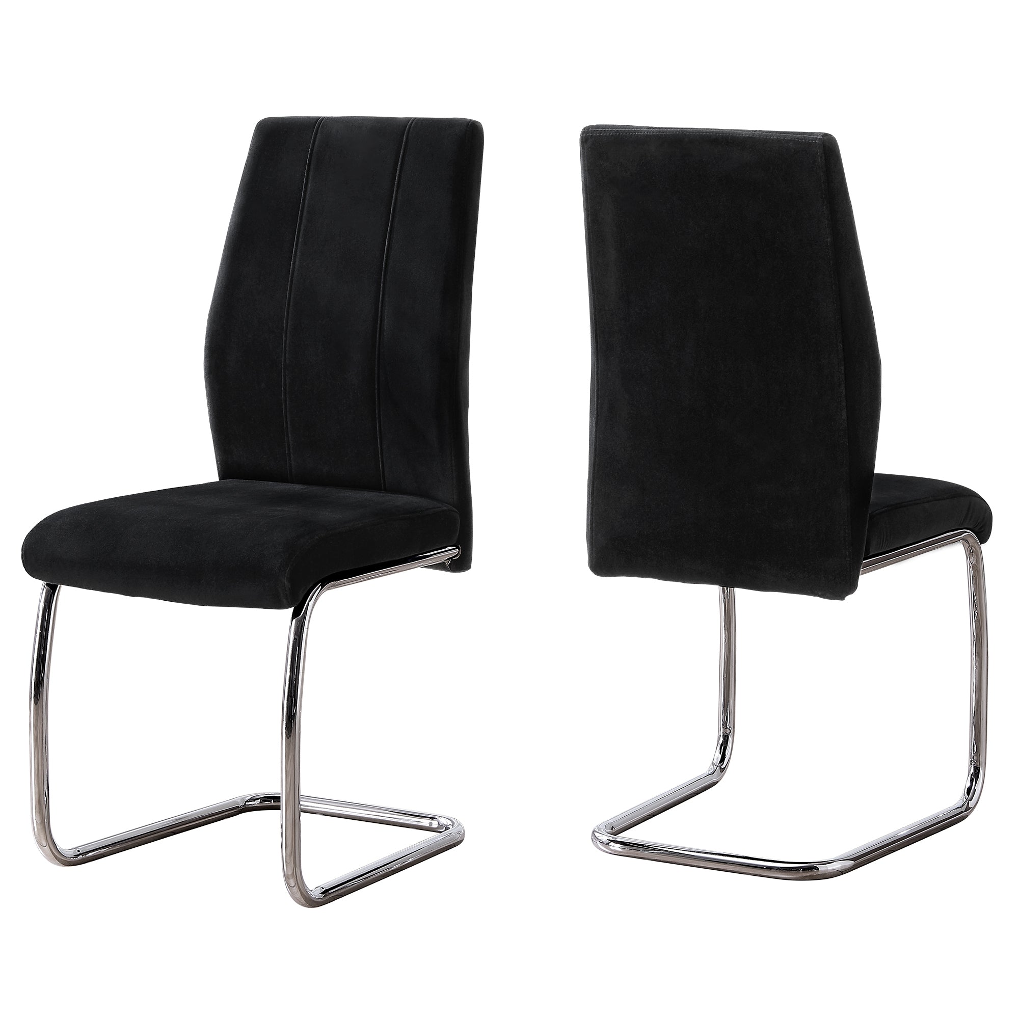 Dining Chair - 2Pcs / 39H / Black Velvet / Chrome