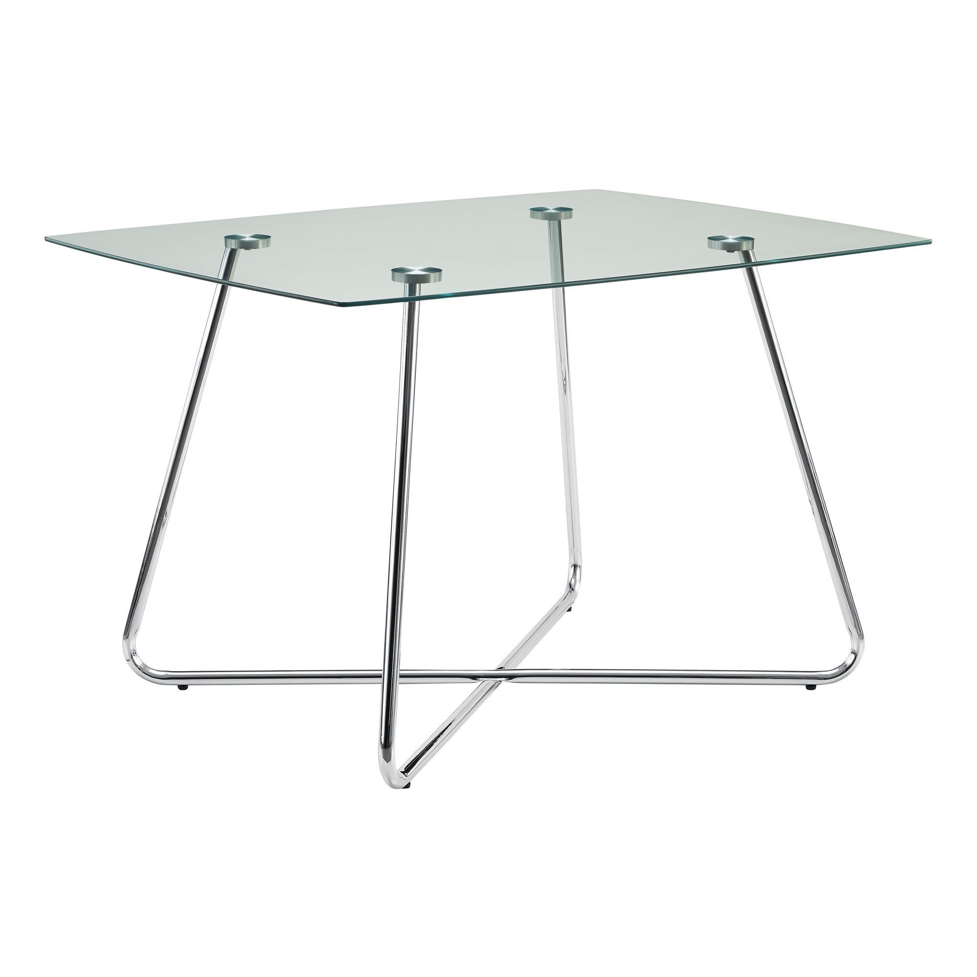 Dining Table - 36X 48 / Chrome With 8Mm Tempered Glass