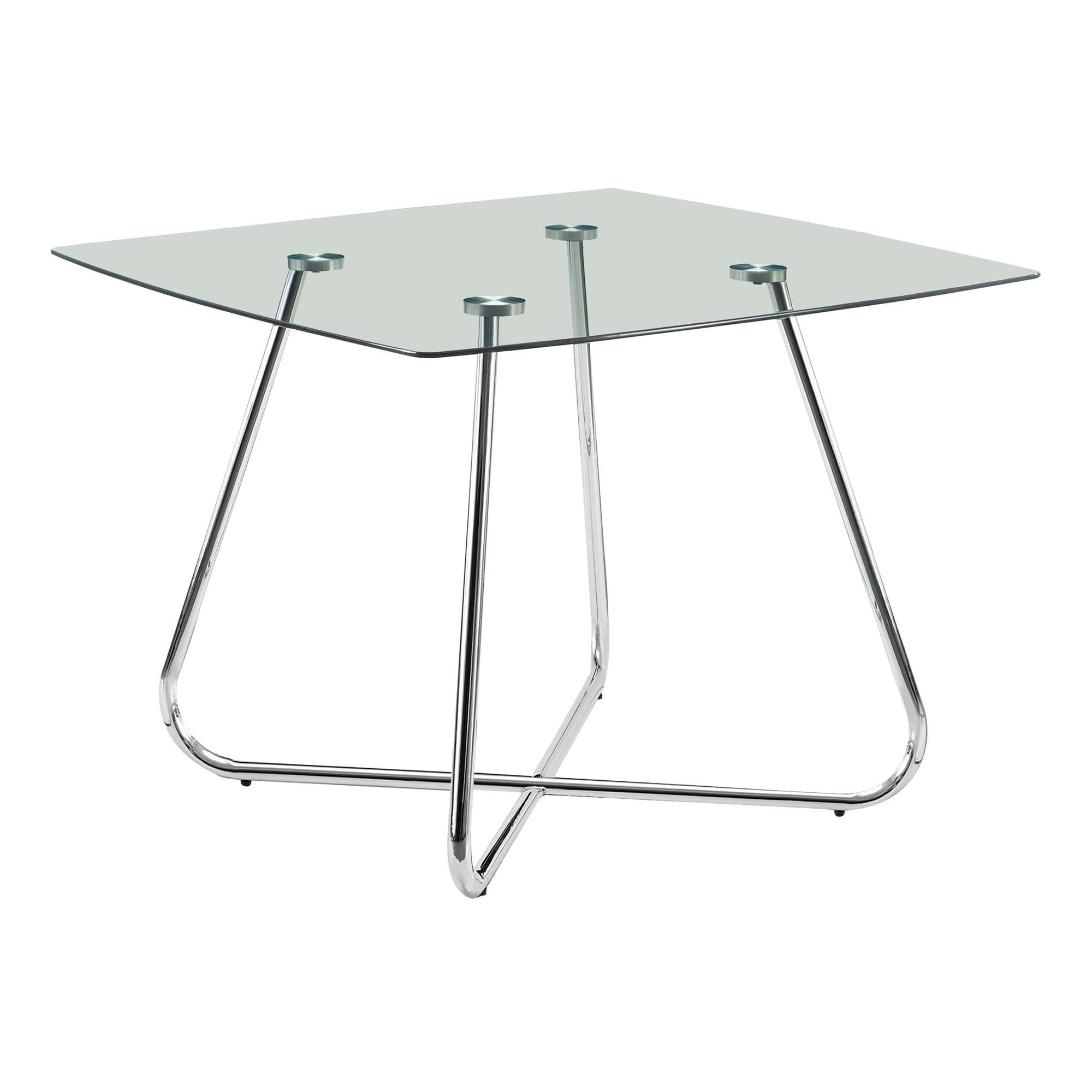 Dining Table - 40Dia Chrome With 8Mm Tempered Glass