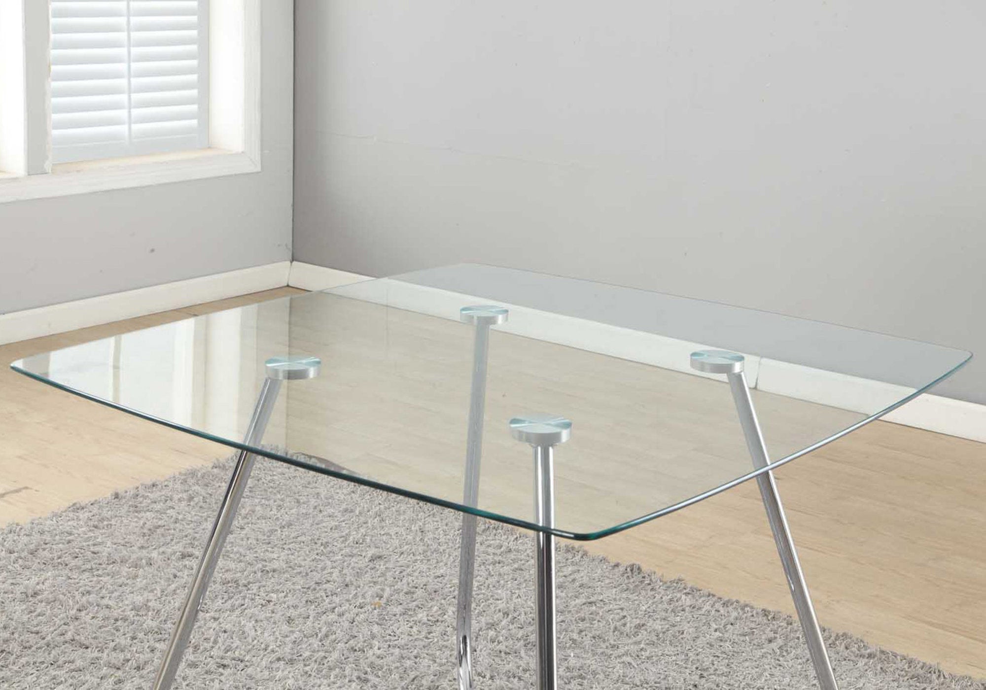 Dining Table - 40Dia Chrome With 8Mm Tempered Glass