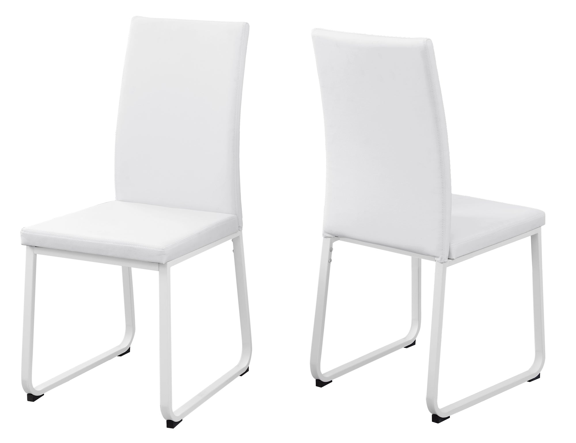 Dining Chair - 2Pcs / 38H / White Leather-Look / White