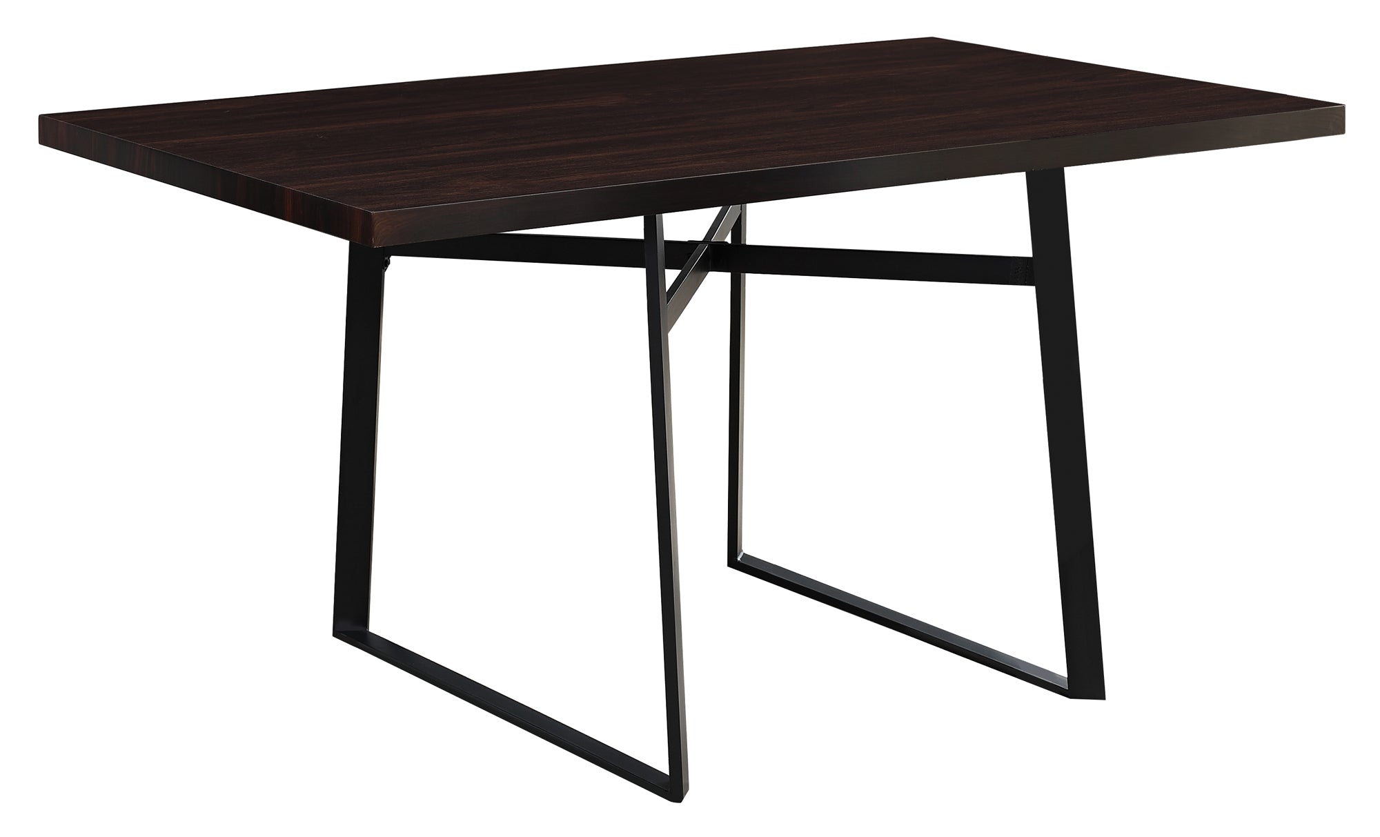 Dining Table - 36X 60 / Espresso / Black Metal