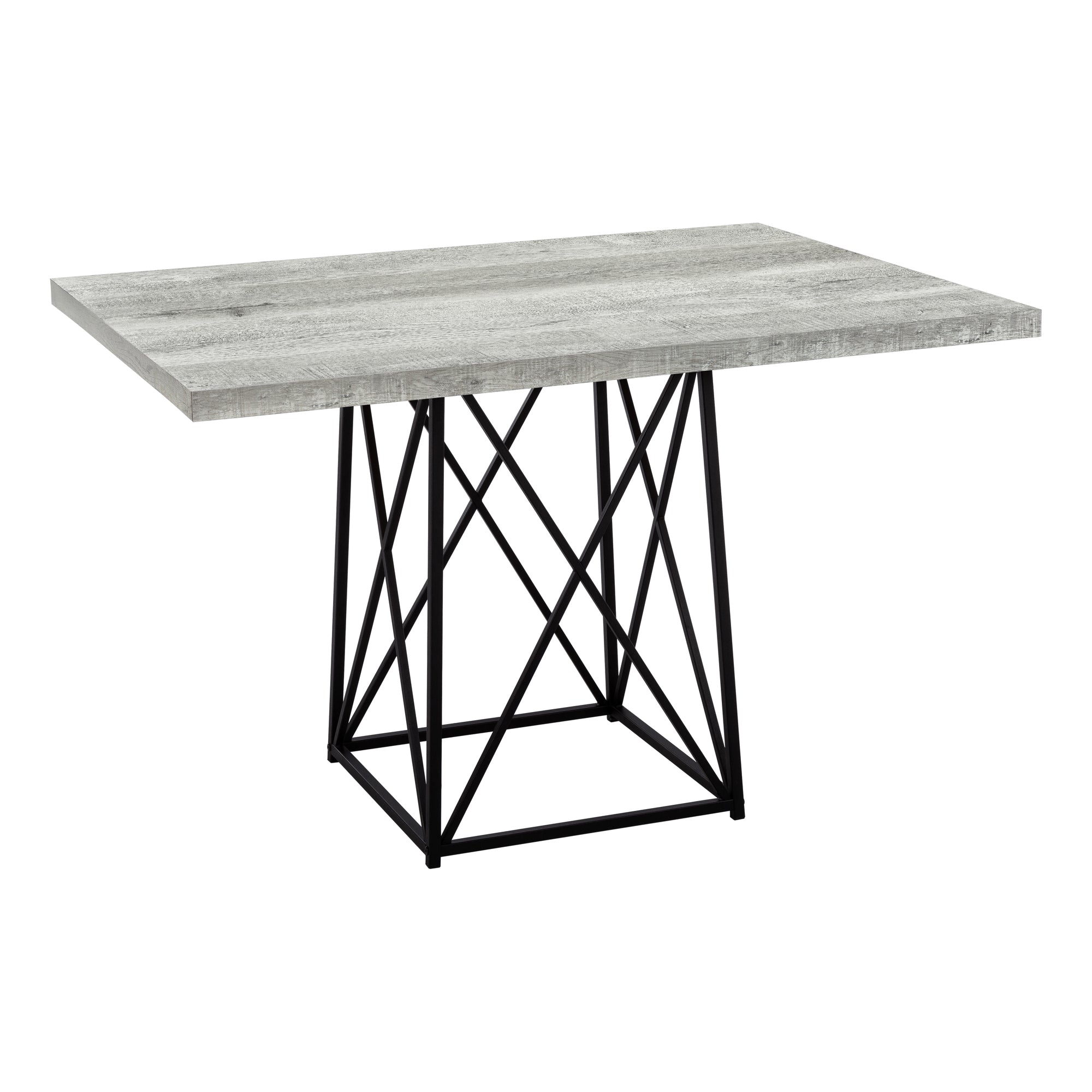Dining Table - 36X 48 / Grey Reclaimed Wood-Look/ Black