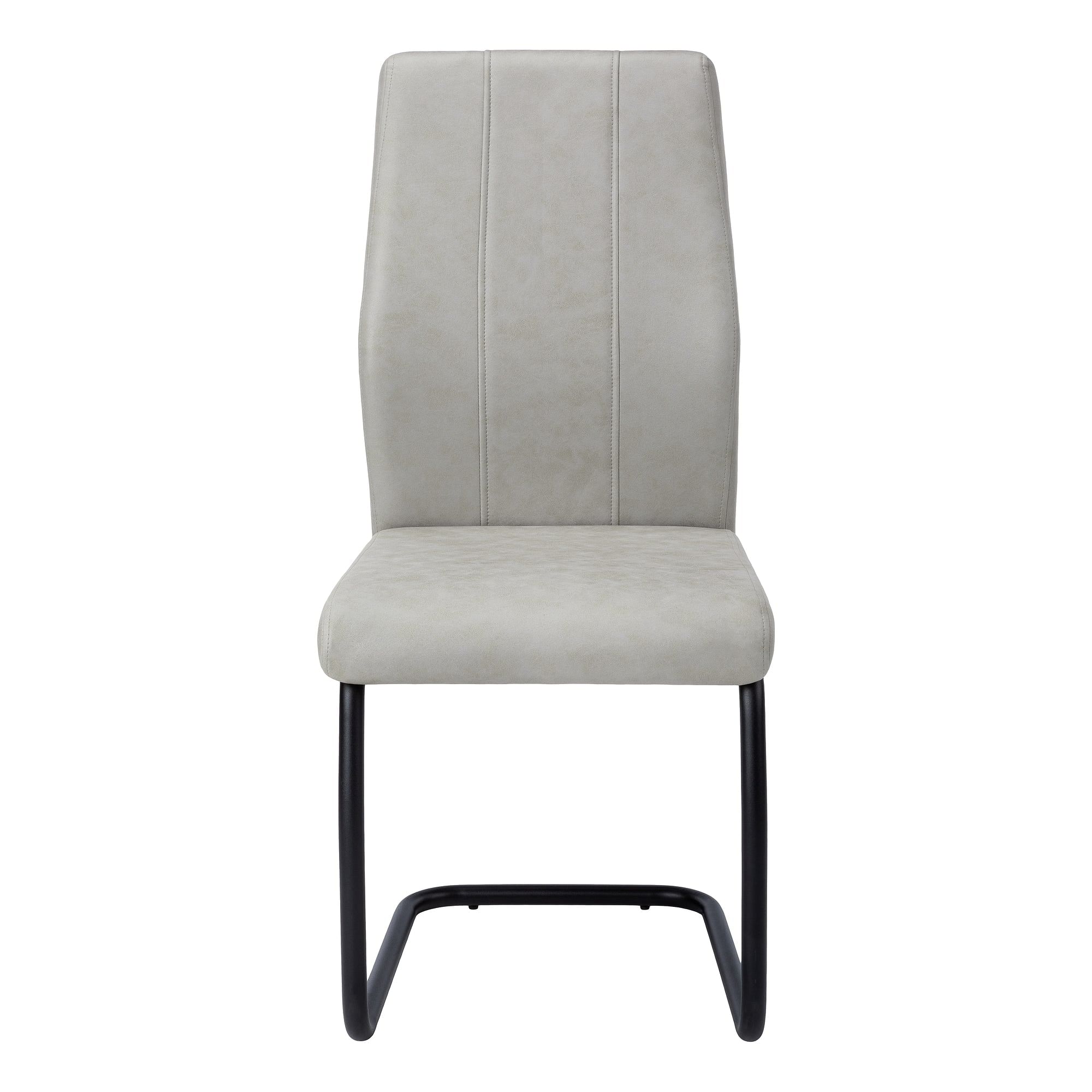 Dining Chair - 2Pcs / 39H / Grey Fabric / Black Metal