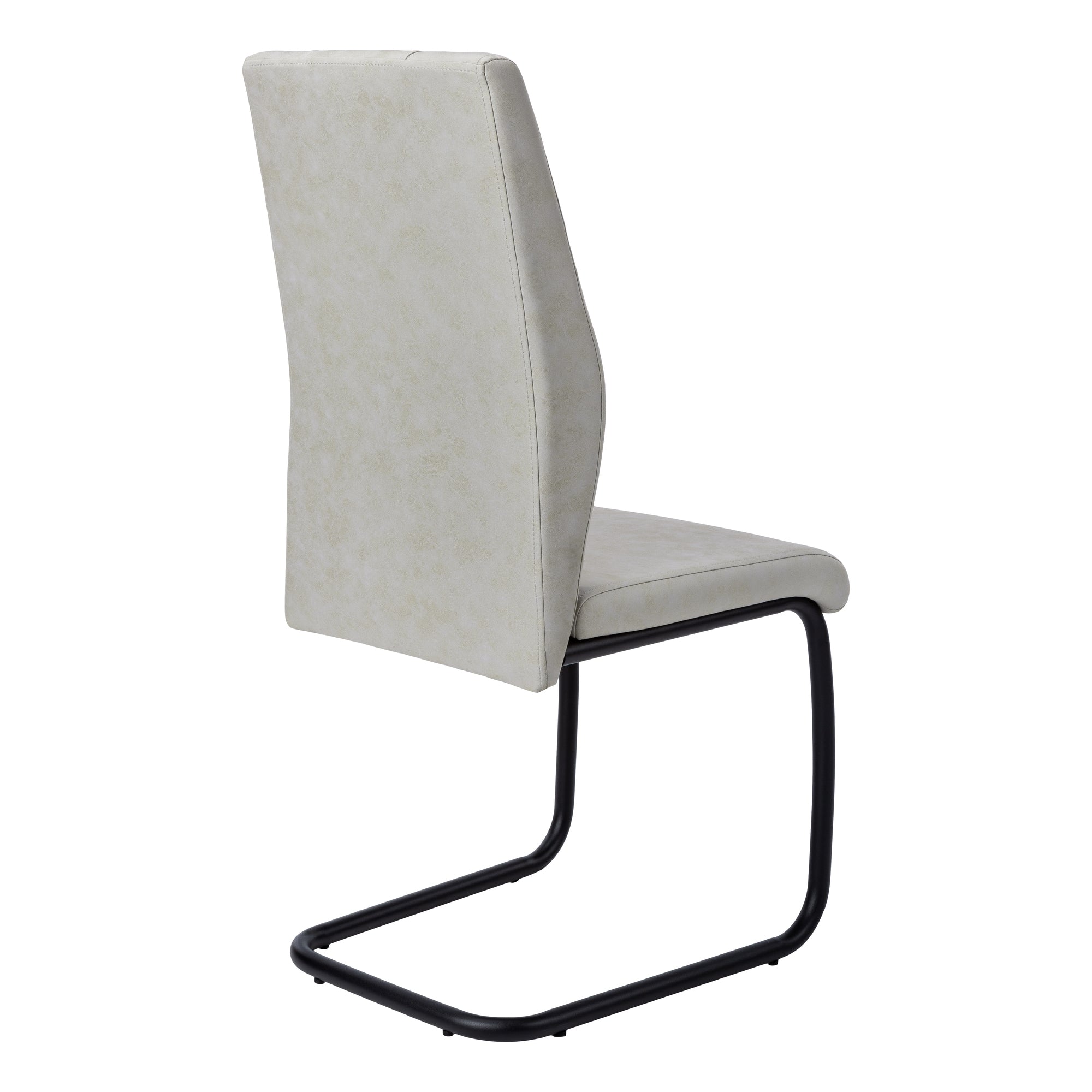 Dining Chair - 2Pcs / 39H / Grey Fabric / Black Metal