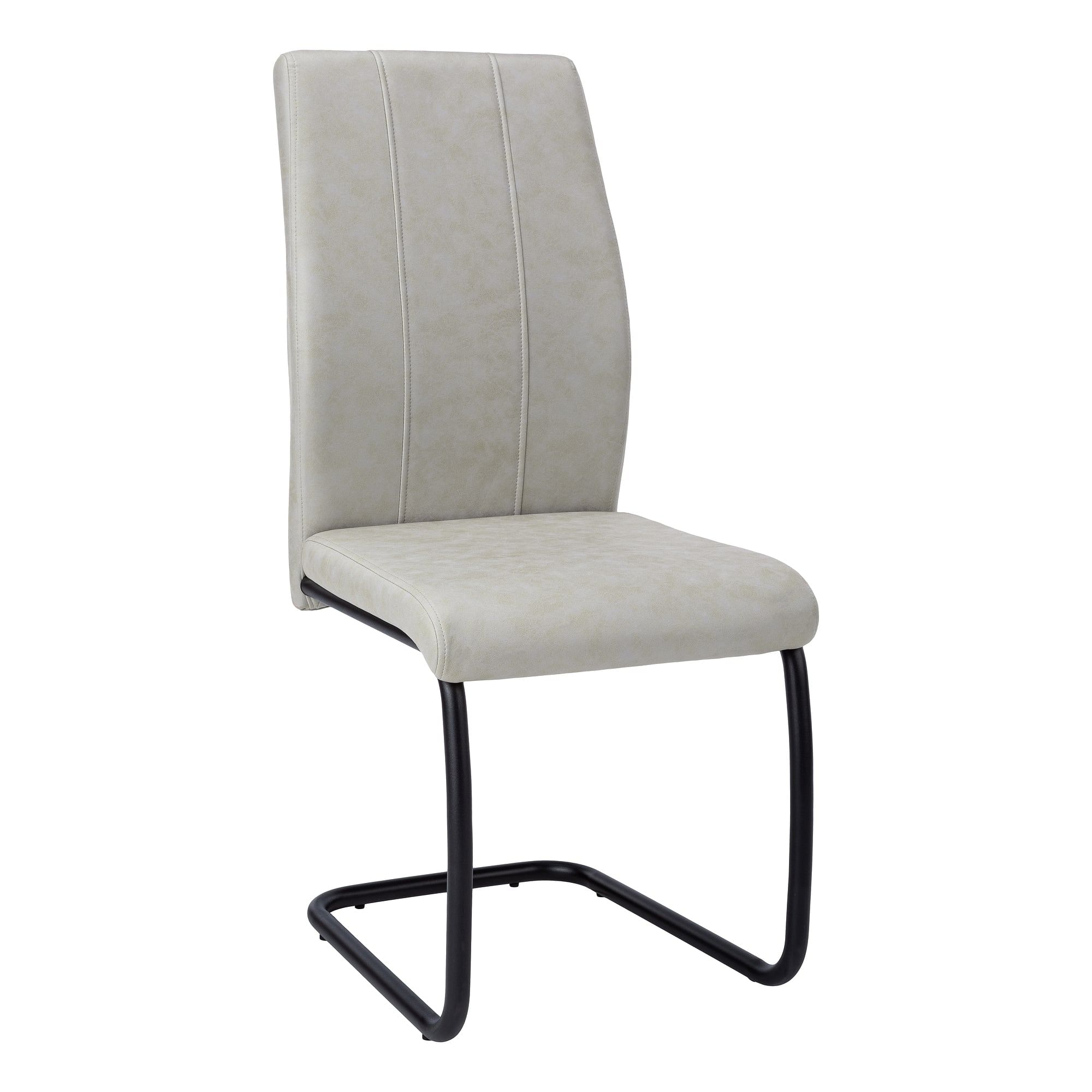 Dining Chair - 2Pcs / 39H / Grey Fabric / Black Metal