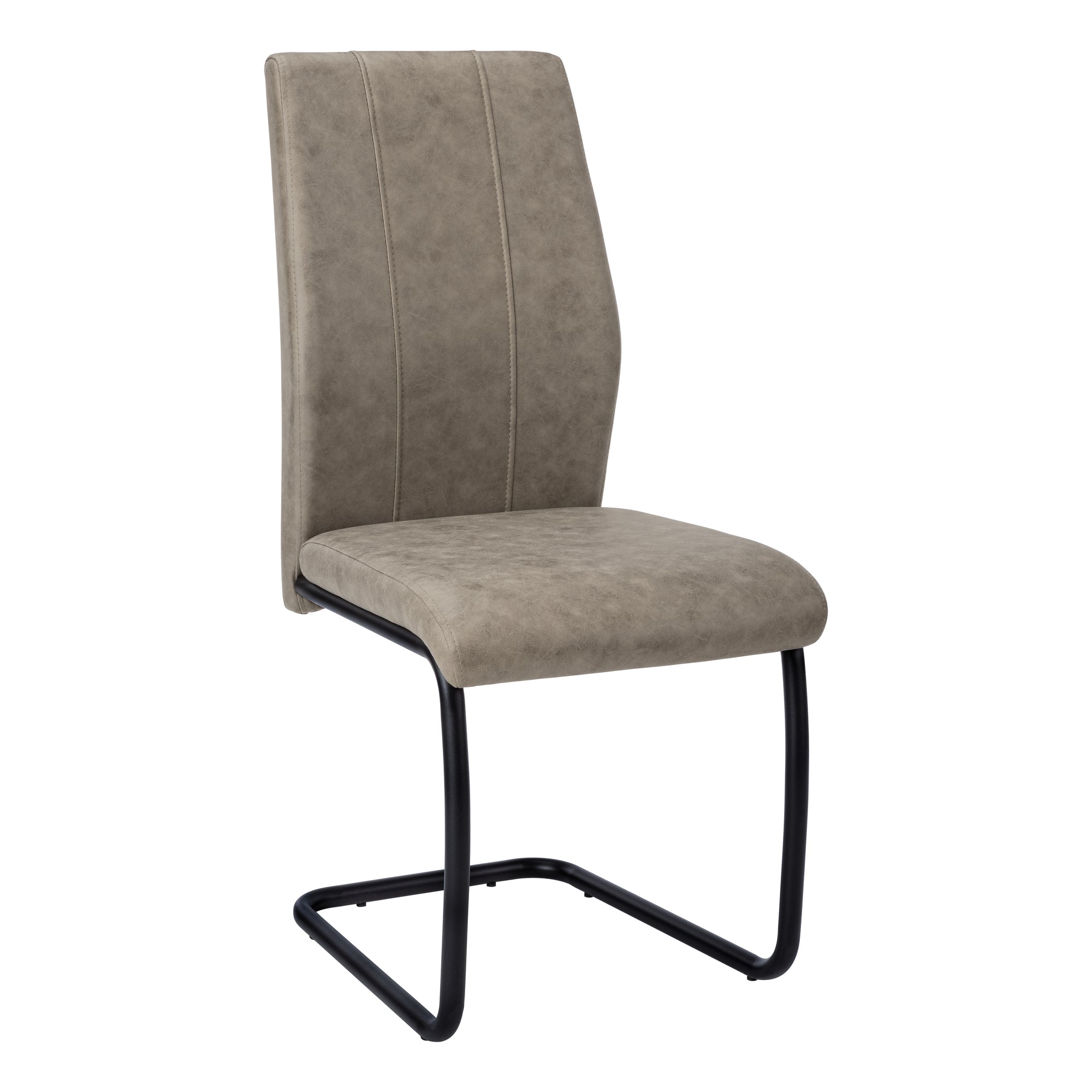 Dining Chair - 2Pcs / 39H / Taupe Fabric / Black Metal