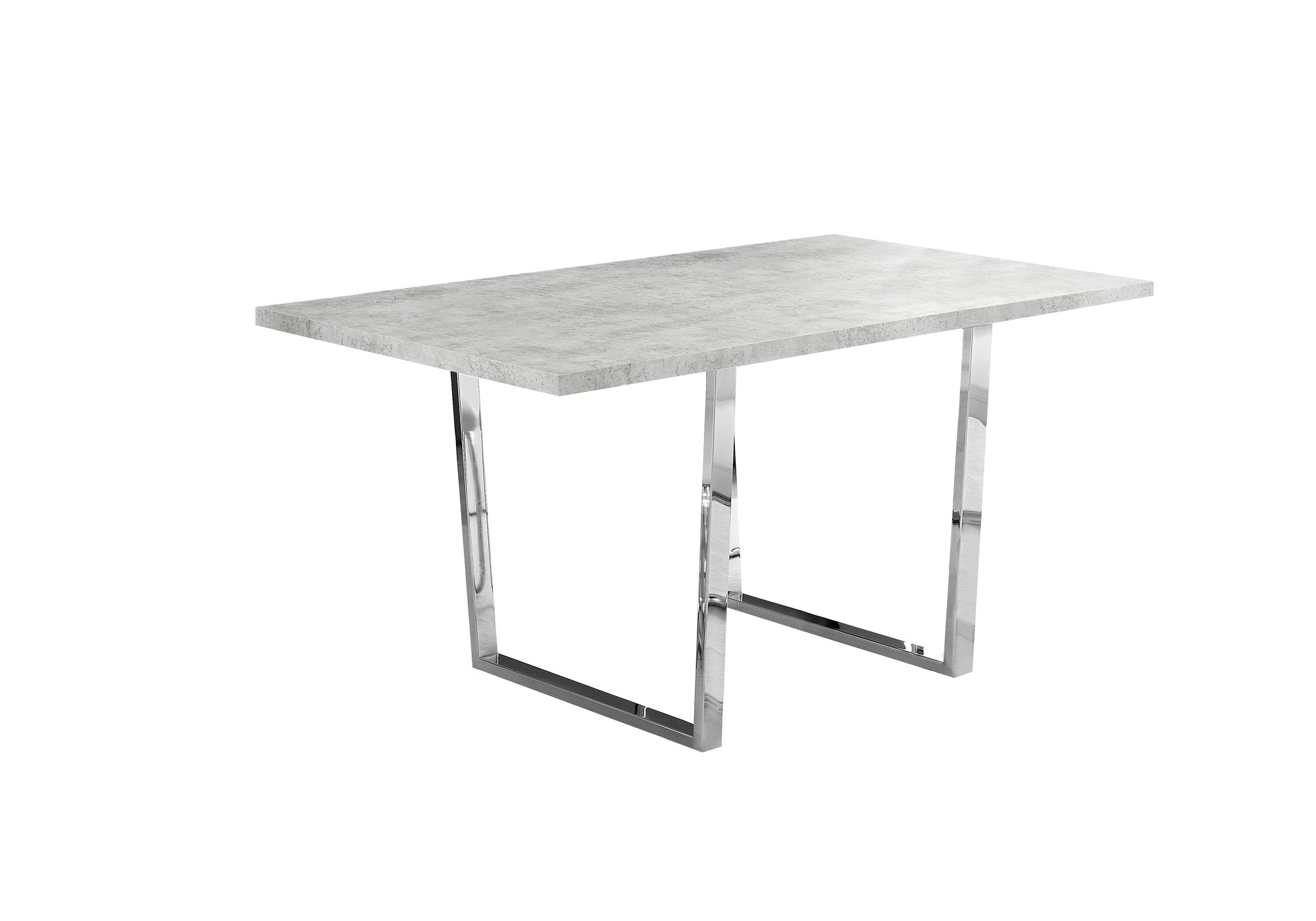 Dining Table - 36X 60 / Grey Cement / Chrome Metal