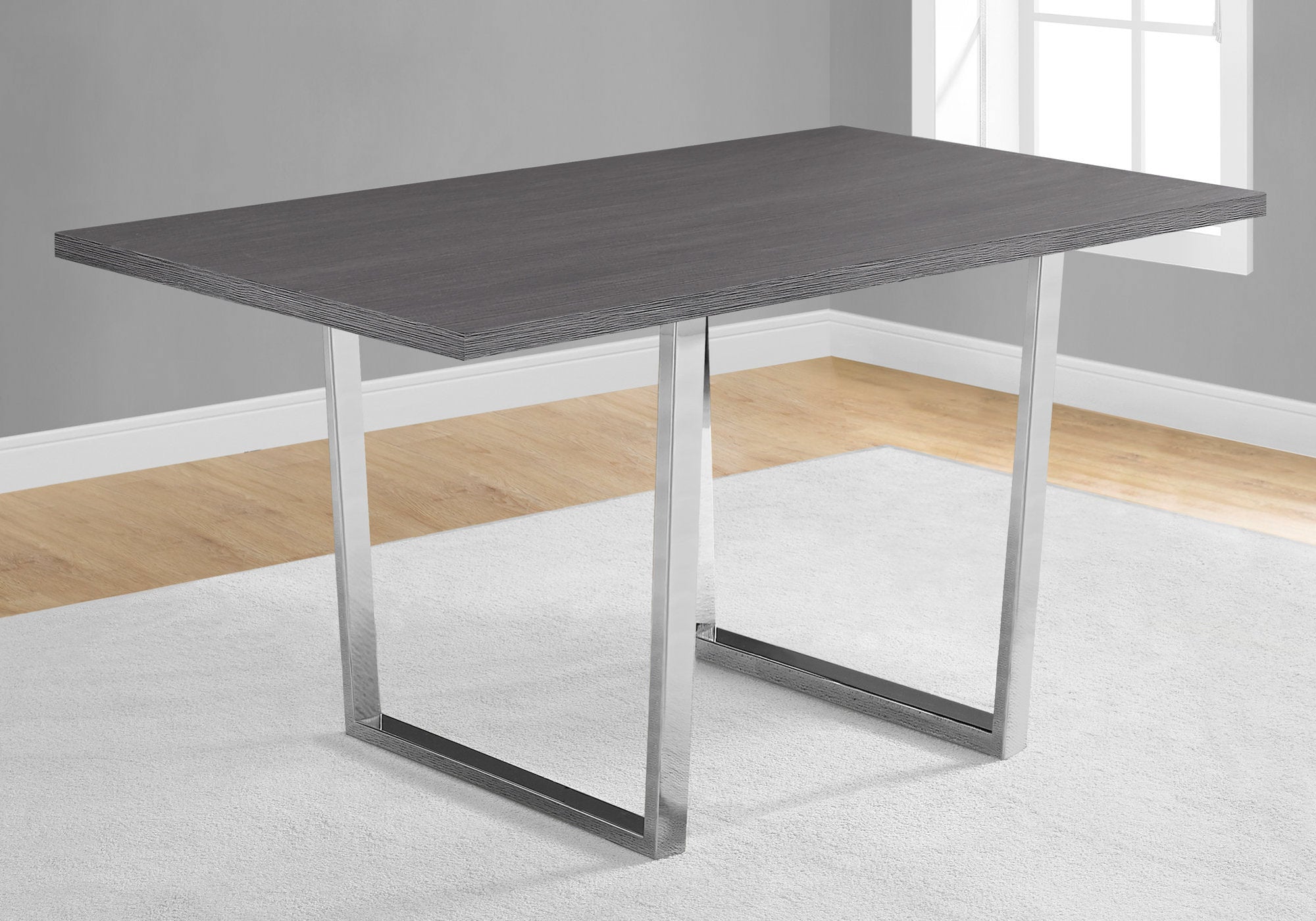Dining Table - 36X 60 / Grey / Chrome Metal