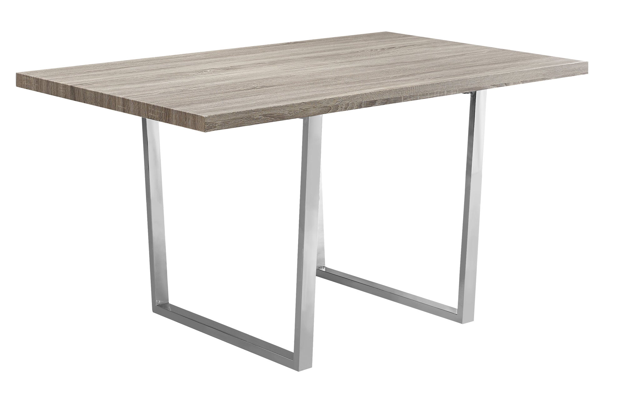 Dining Table - 36X 60 / Dark Taupe / Chrome Metal