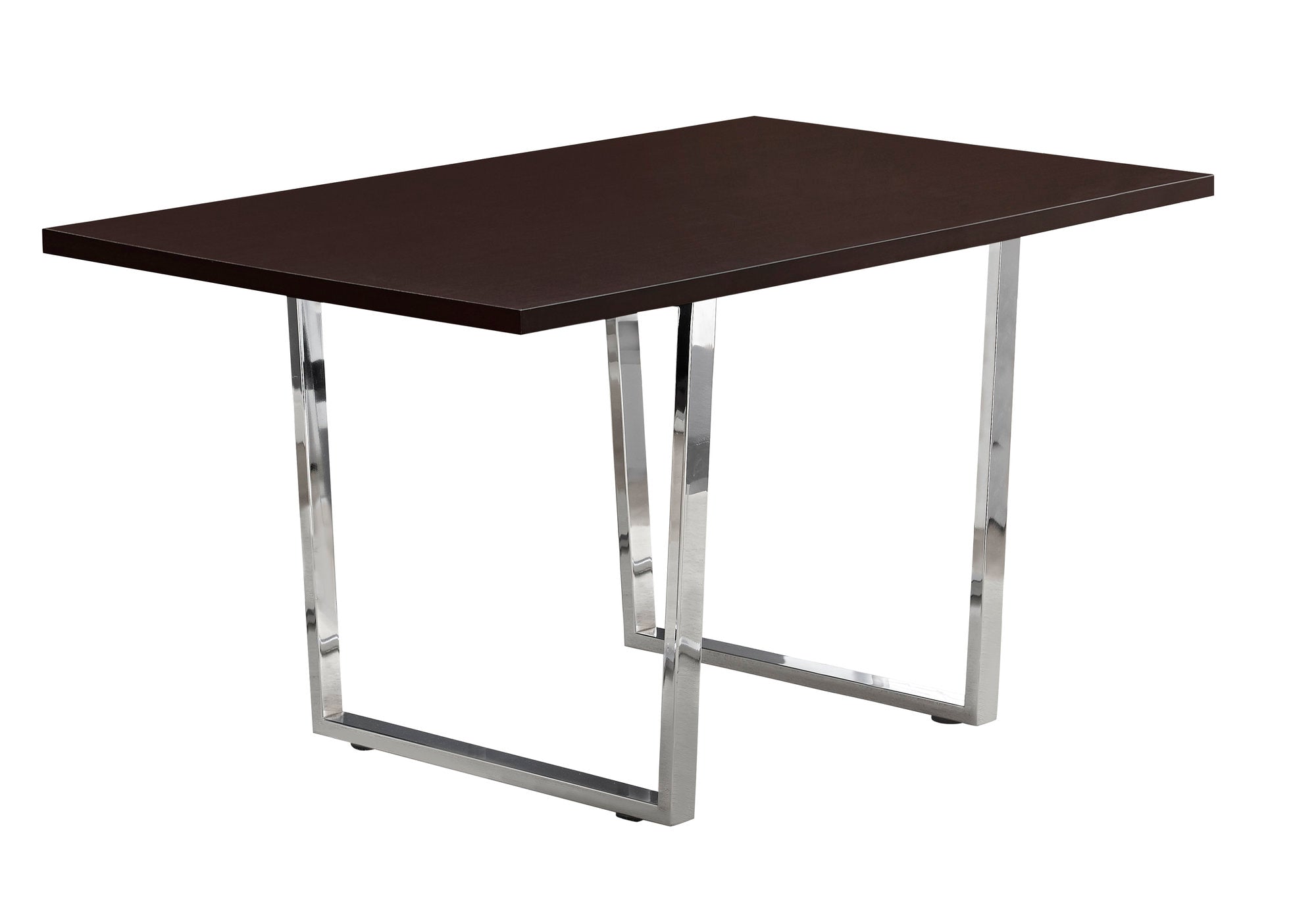 Dining Table - 36X 60 / Espresso / Chrome Metal