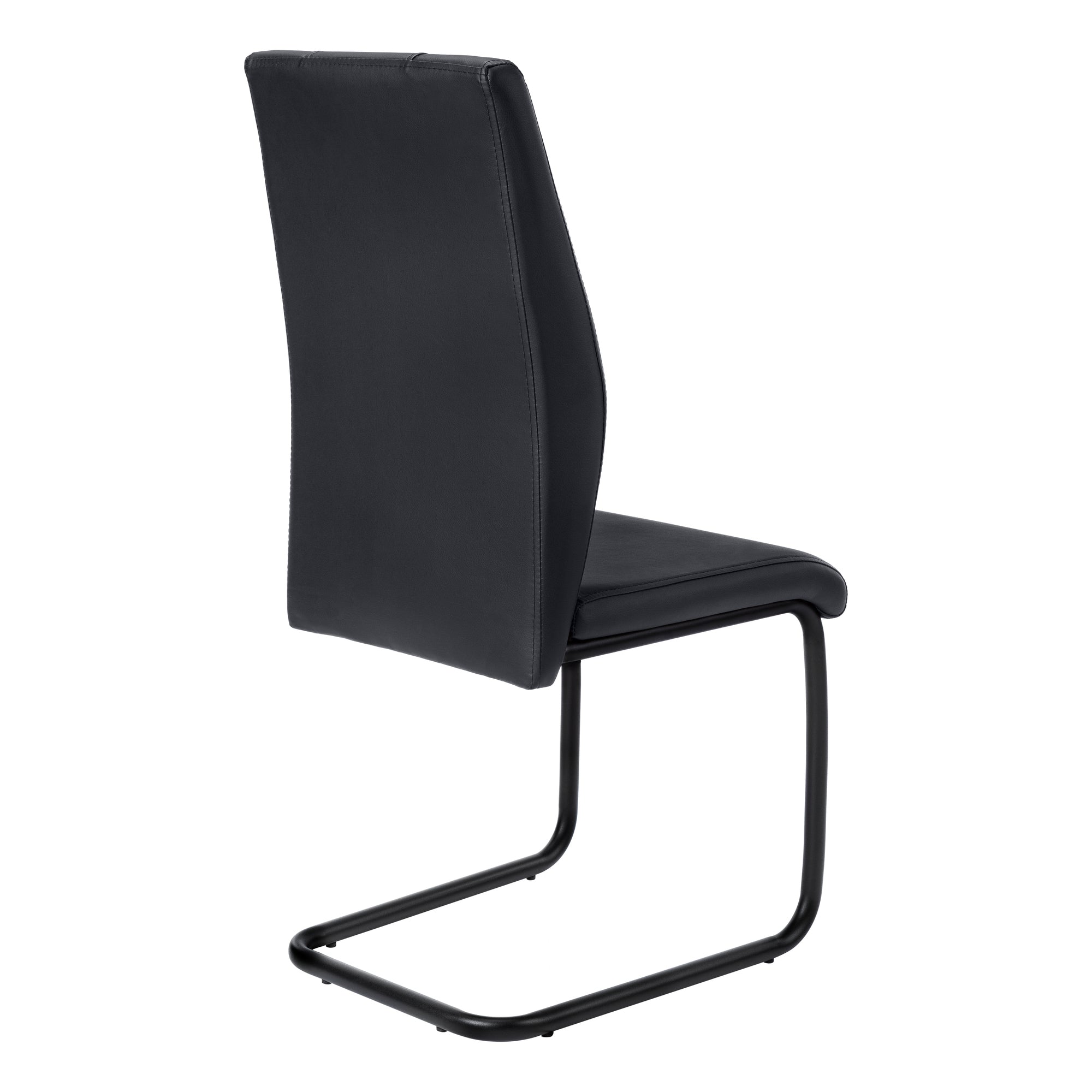 Dining Chair - 2Pcs / 39H / Black Leather-Look / Metal