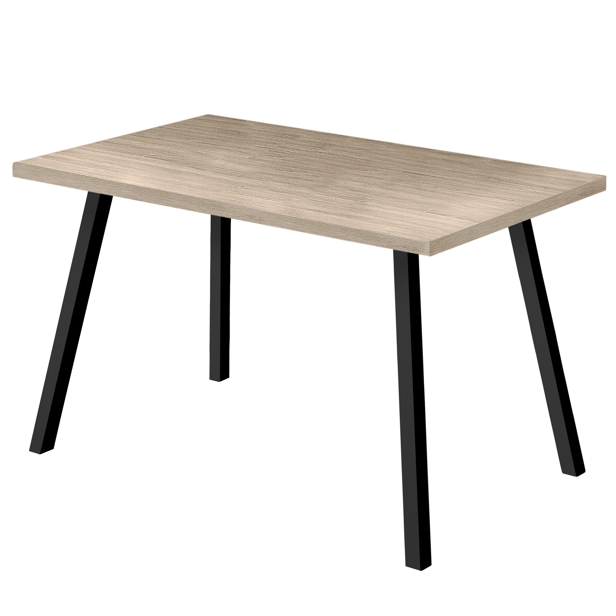 Dining Table - 36X 60 / Dark Taupe / Black Metal