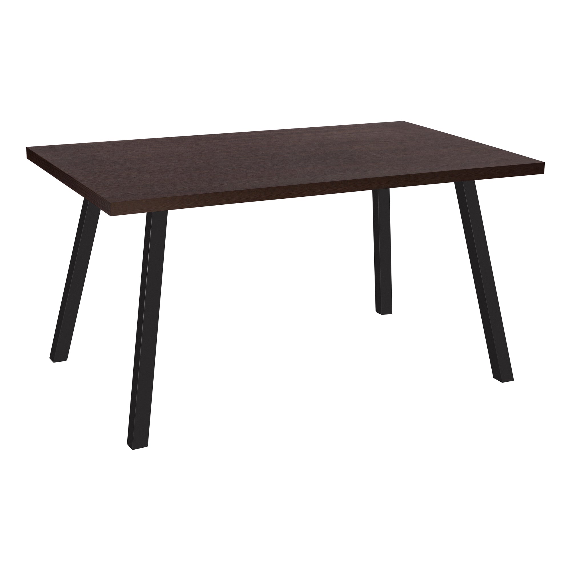 Dining Table - 36X 60 / Espresso / Black Metal