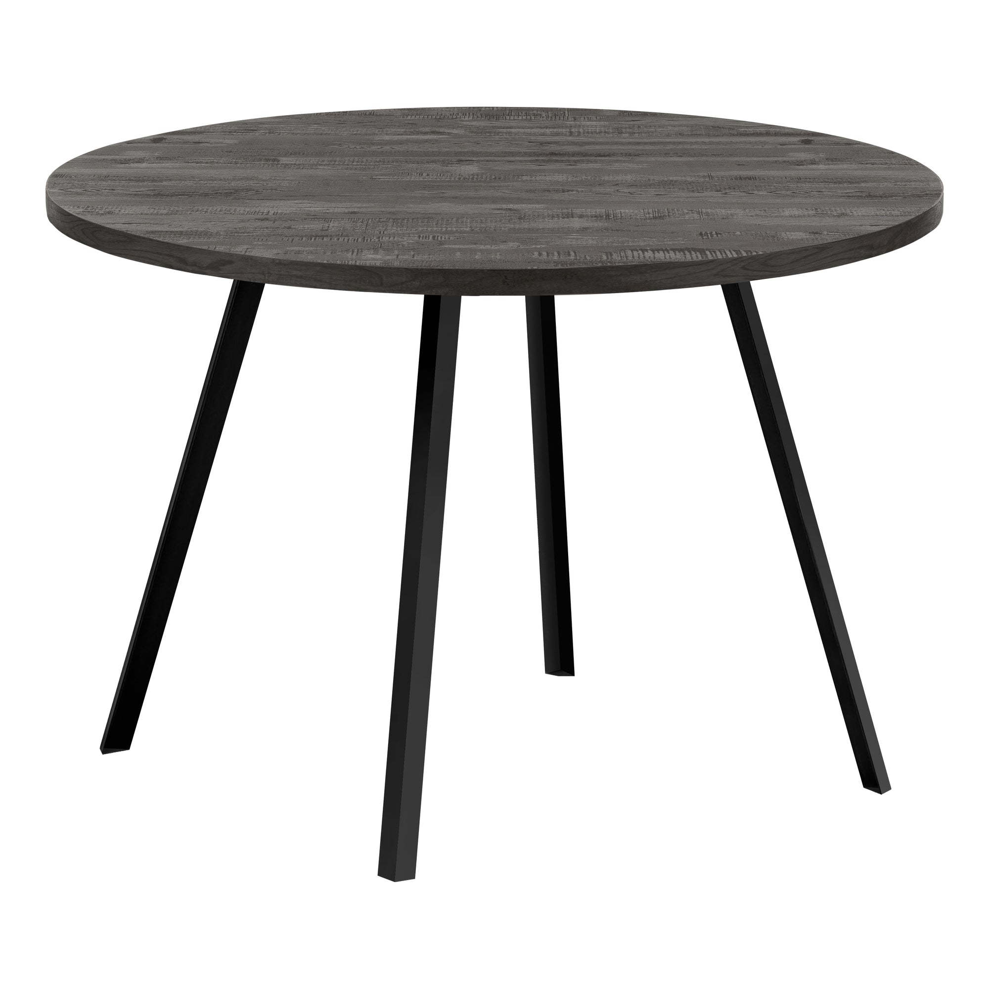 Dining Table - 48Dia/ Black Reclaimed Wood / Black Metal