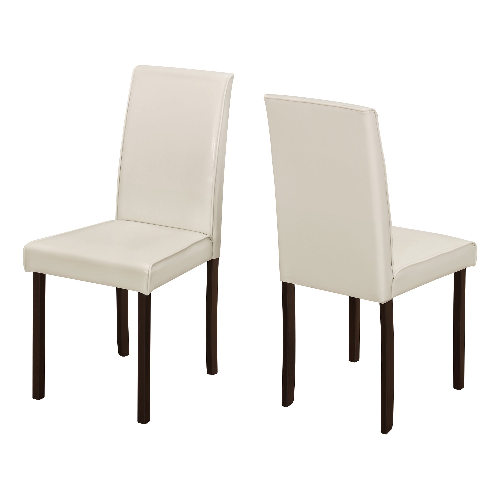 Dining Chair - 2Pcs / 36H Ivory Leather-Look