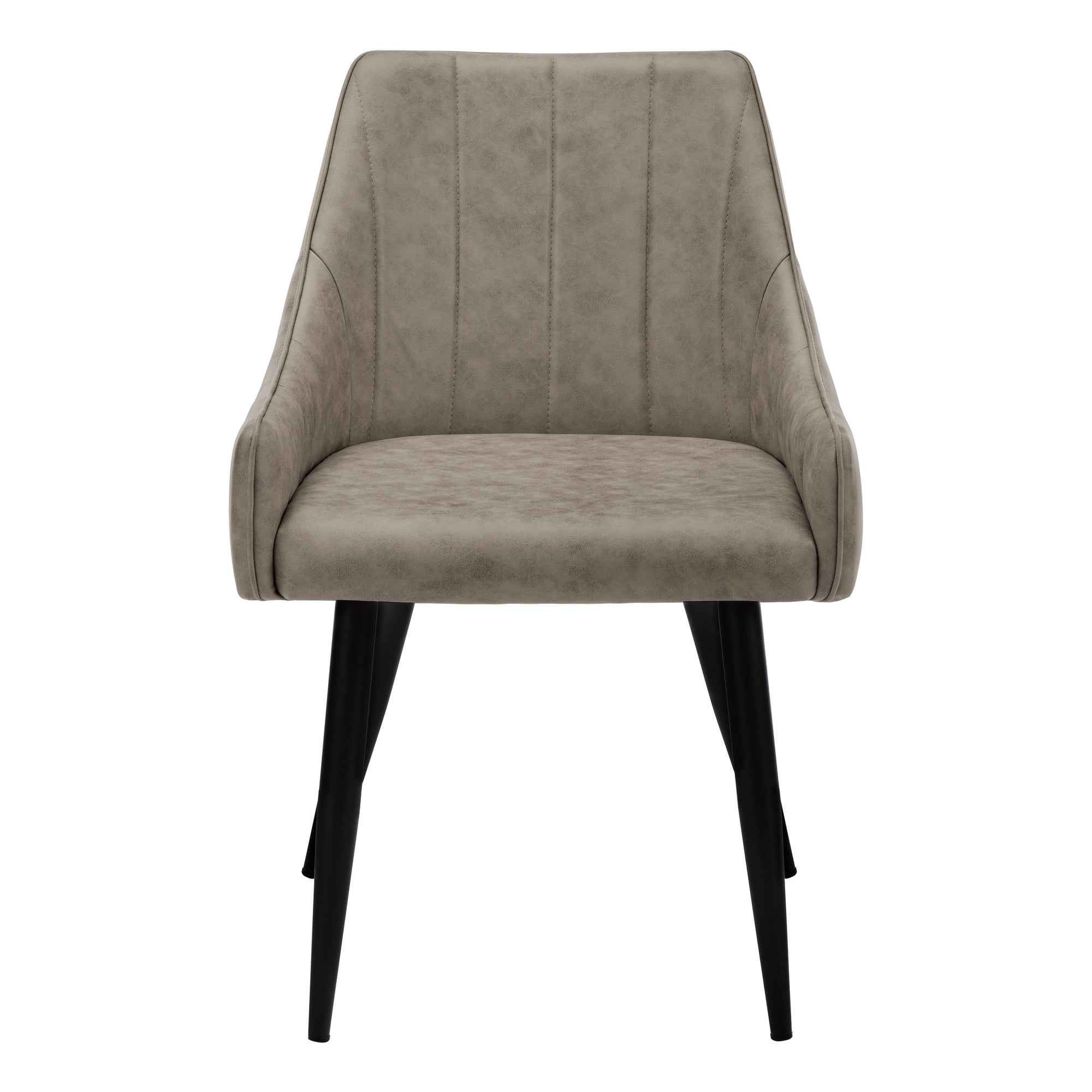 Dining Chair - 2Pcs / 33H / Taupe Fabric / Black Metal