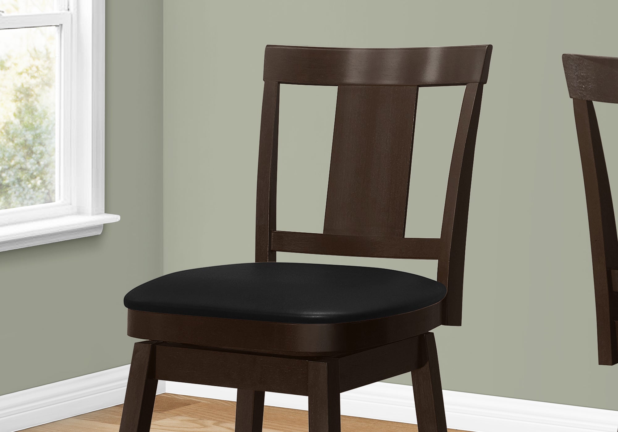 Barstool - 2Pcs / 39H / Espresso / Swivel Counter Height