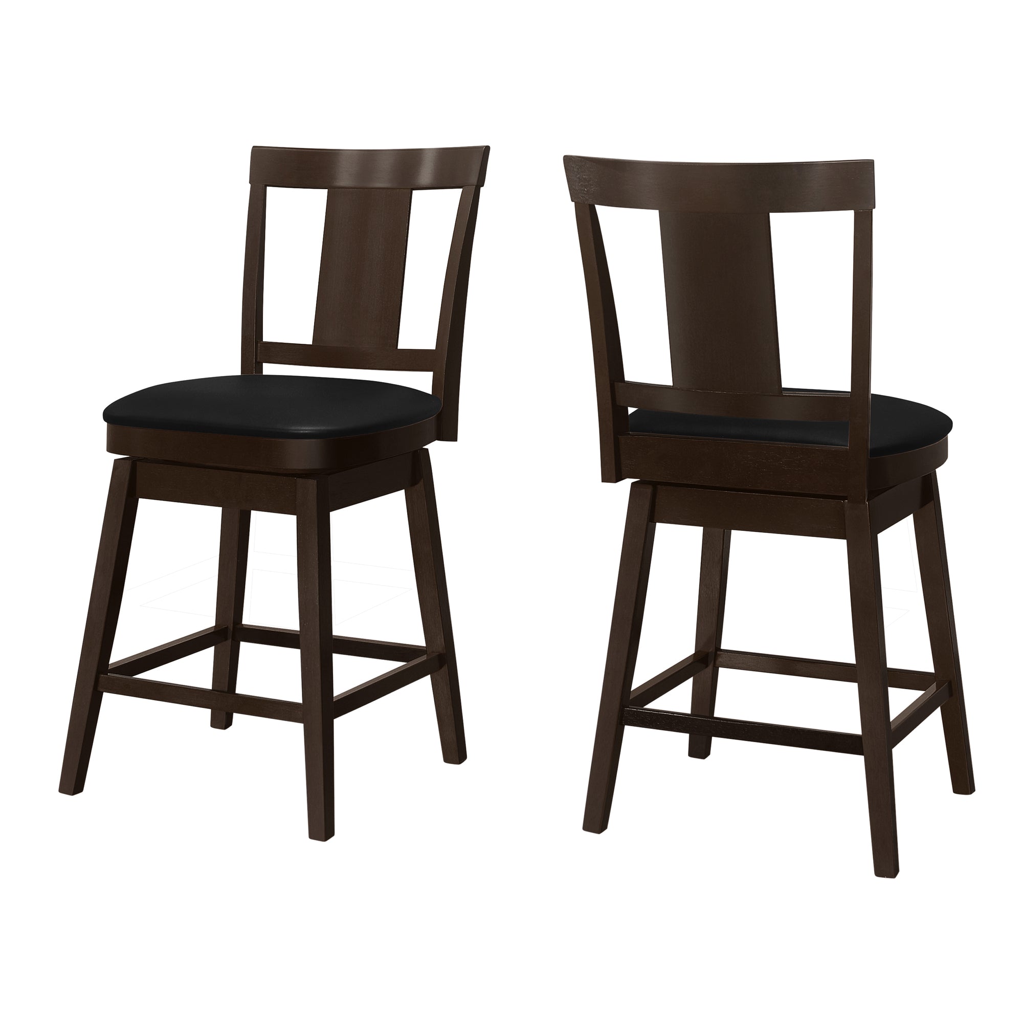 Barstool - 2Pcs / 39H / Espresso / Swivel Counter Height