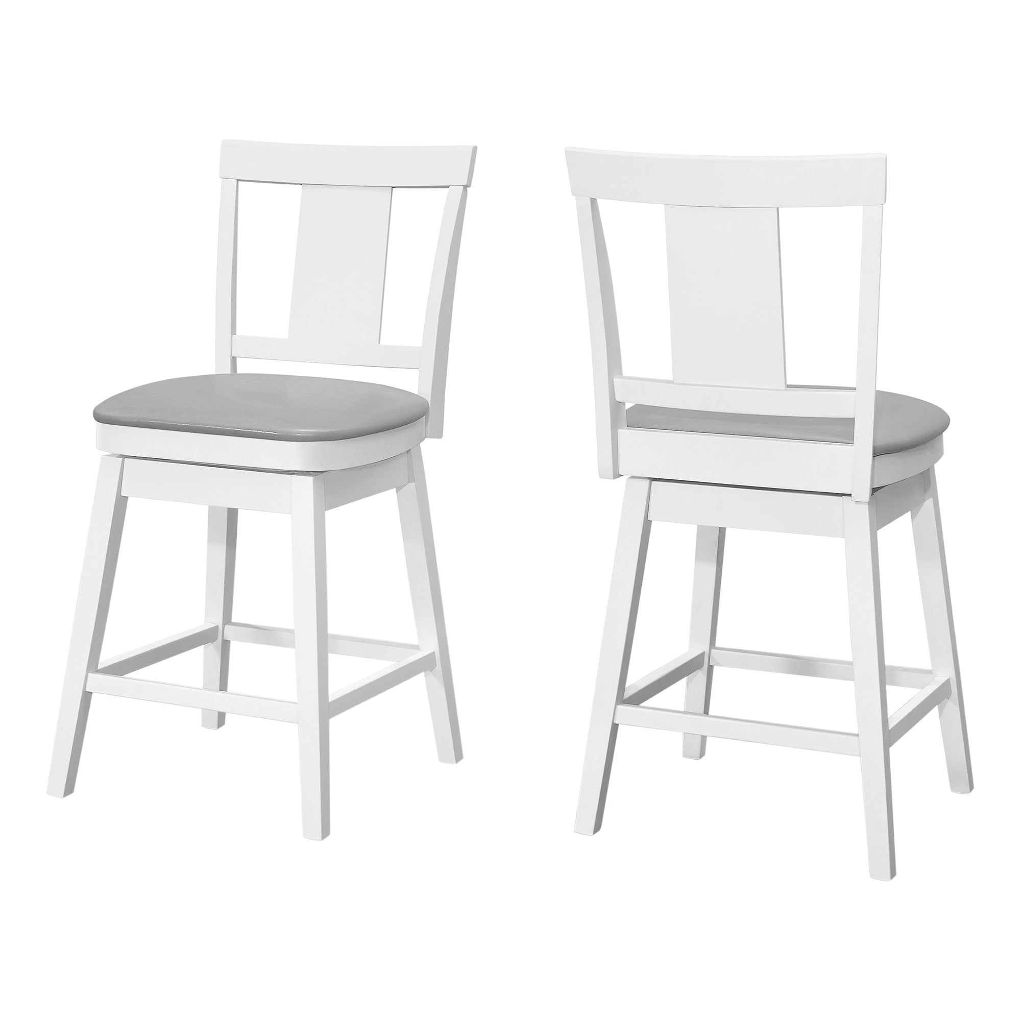 Barstool - 2Pcs / 39H / White / Swivel Counter Height