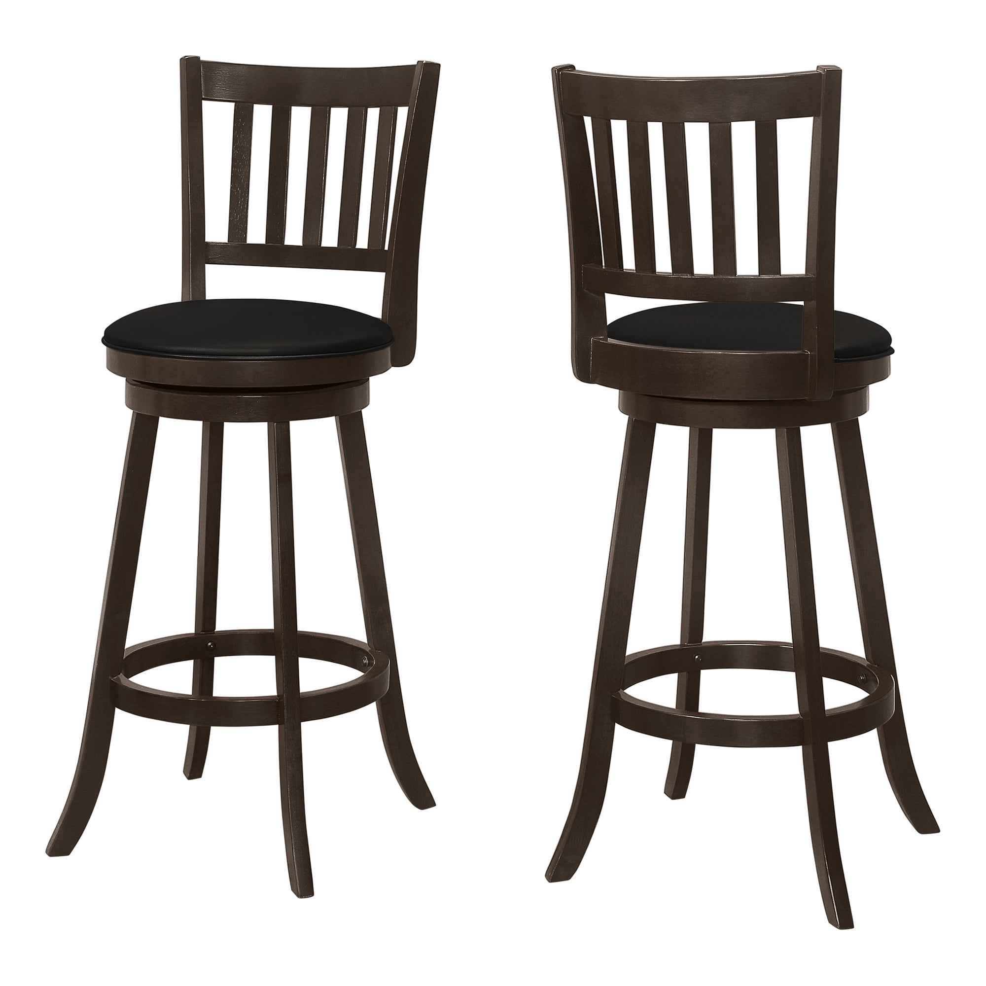 Barstool - 2Pcs / 44H / Espresso / Swivel Bar Height