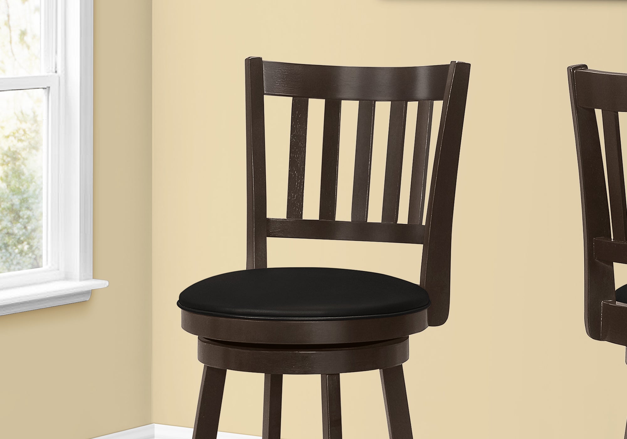 Barstool - 2Pcs / 44H / Espresso / Swivel Bar Height