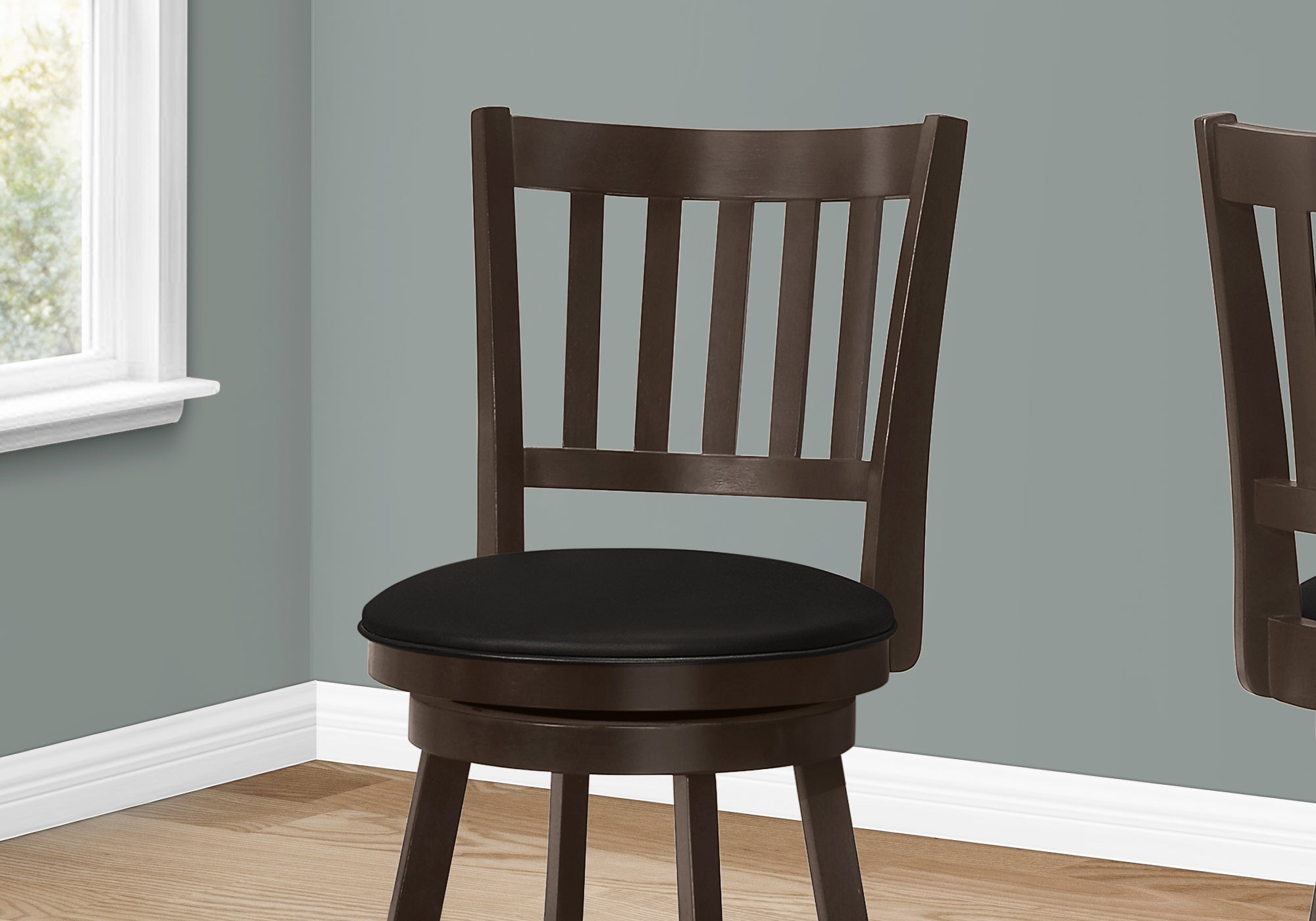 Barstool - 2Pcs / 39H / Espresso / Swivel Counter Height