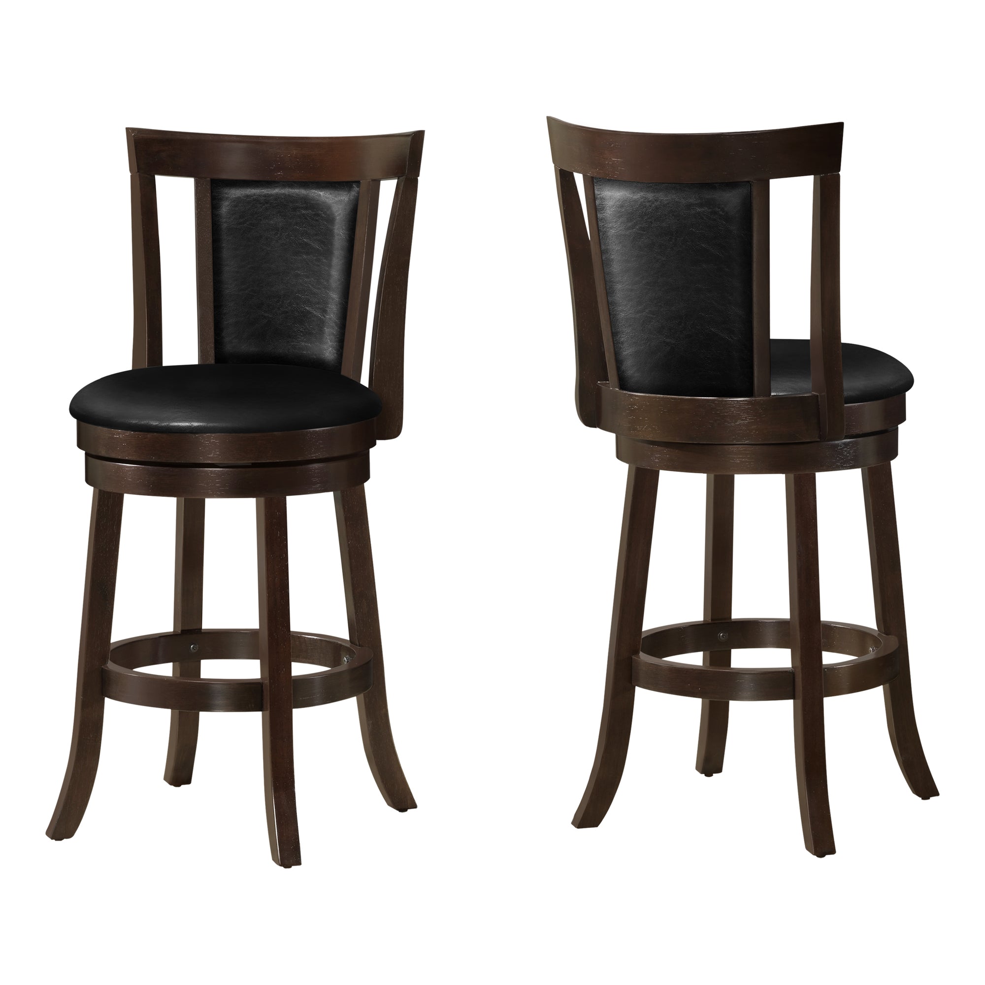 Barstool - 2Pcs / 39H / Swivel / Espresso Counter Hgt