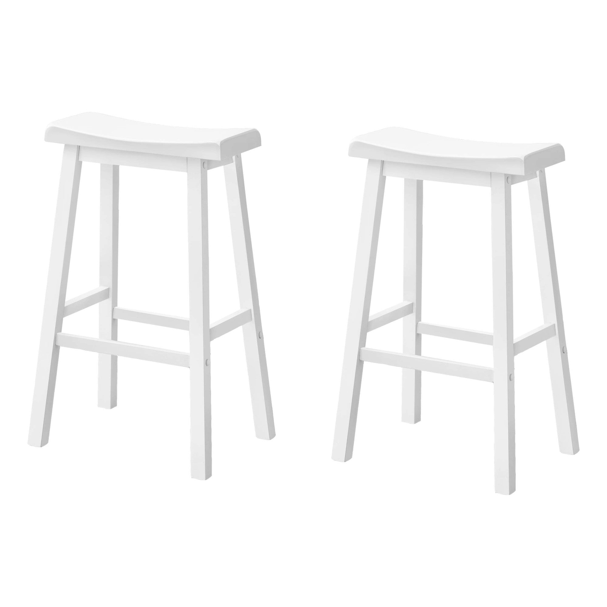 Barstool - 2Pcs / 29H / White Saddle Seat