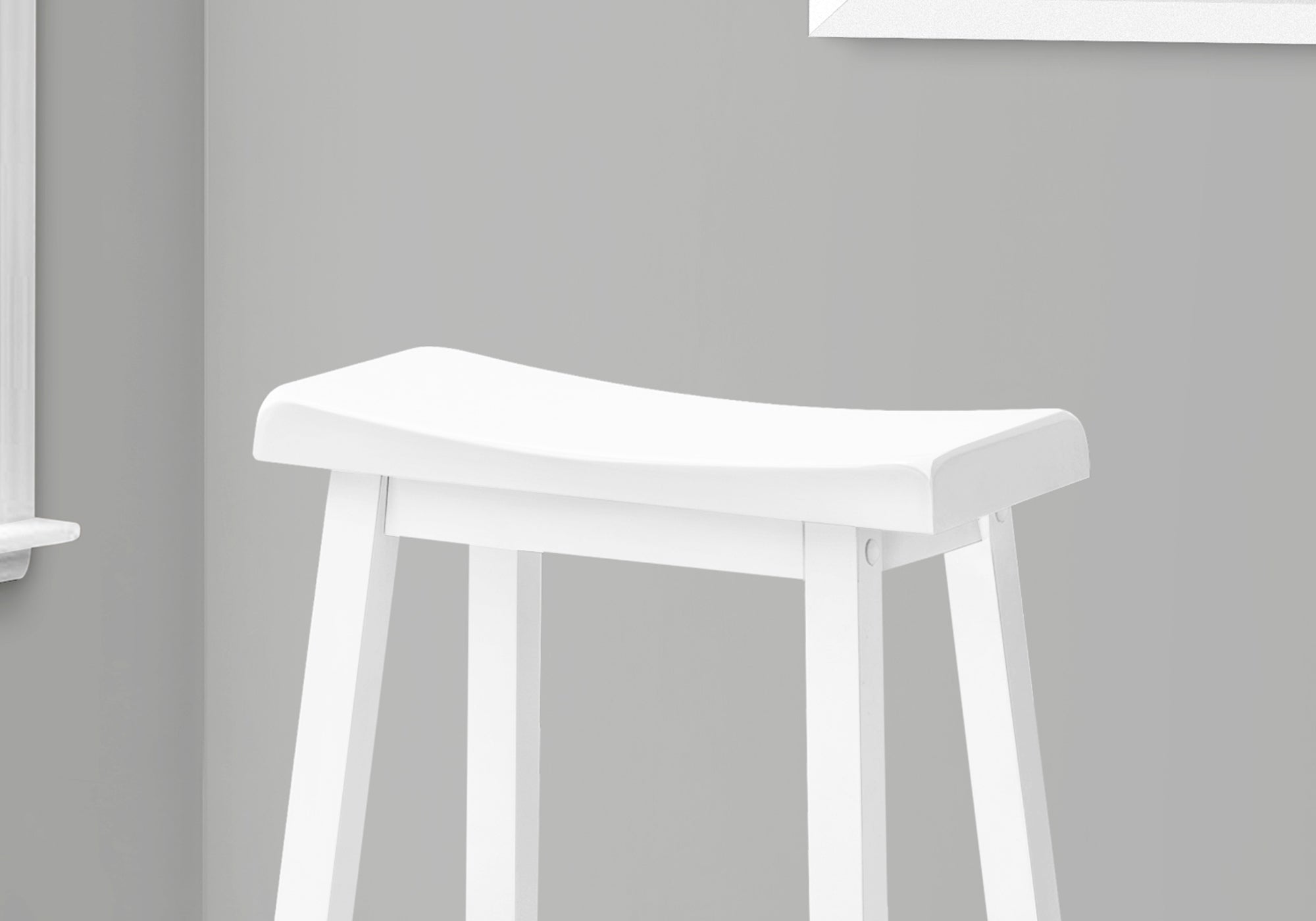 Barstool - 2Pcs / 29H / White Saddle Seat
