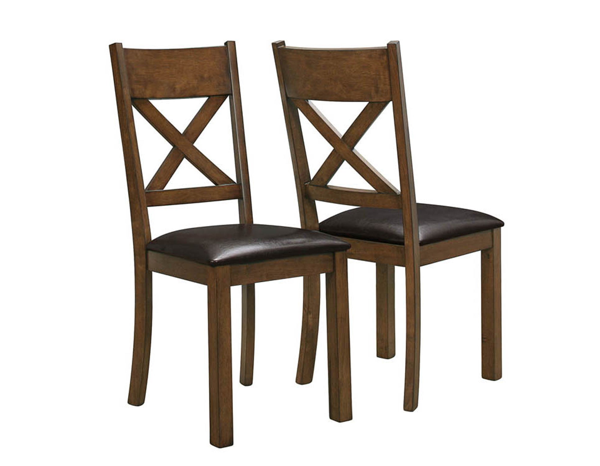 Dining Chair - 2Pcs / 40H / Walnut / Brown Seat