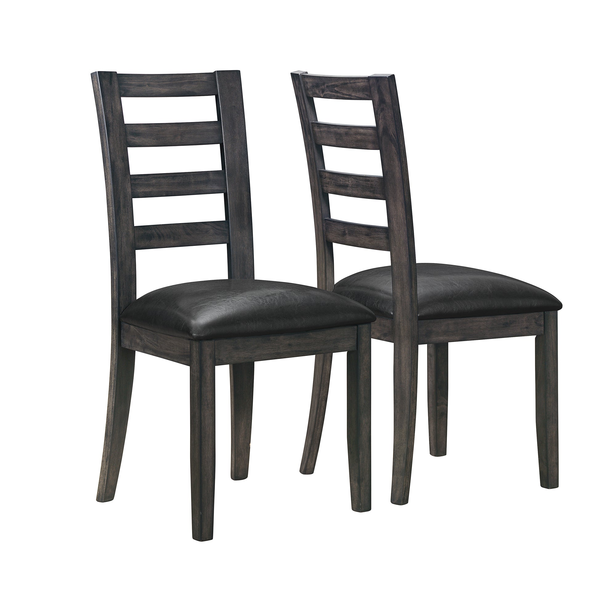 Dining Chair - 2Pcs / 39H / Dark Grey / Black Seat