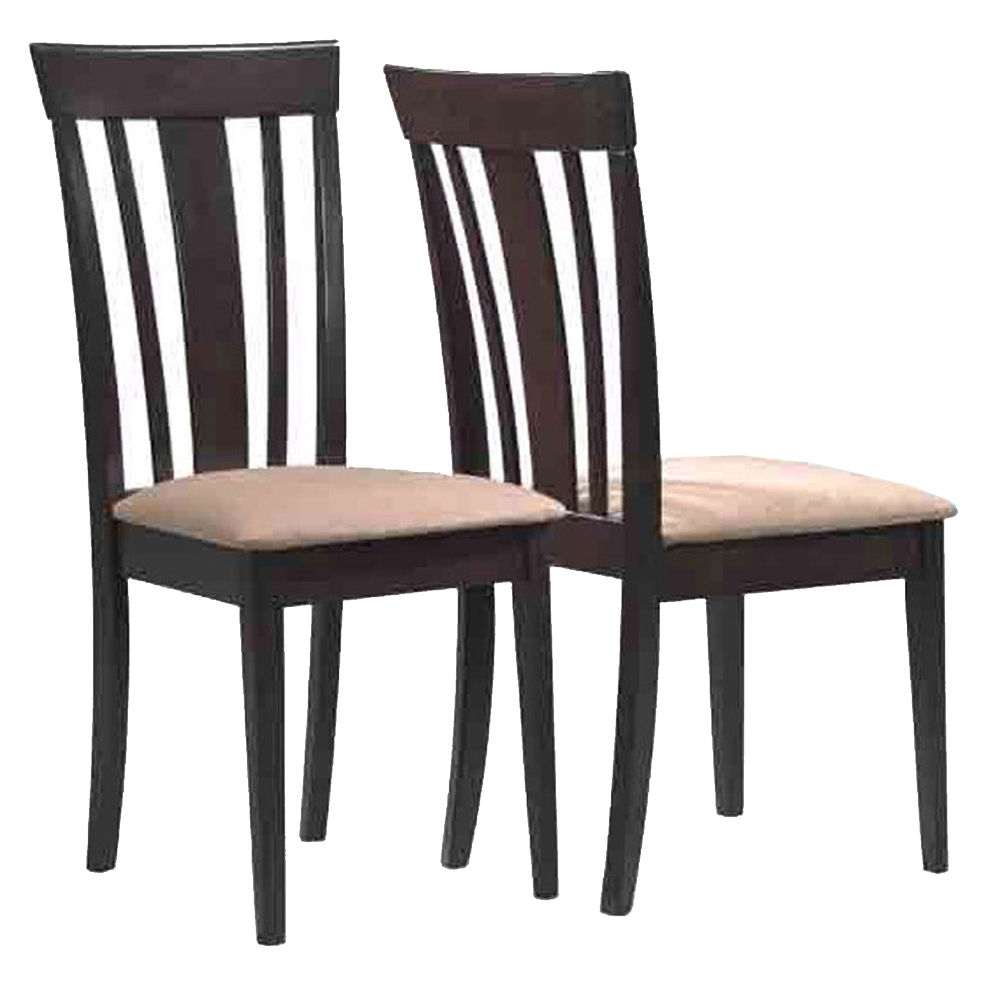 Dining Chair - 2Pcs / 38H / Espresso With Microfiber