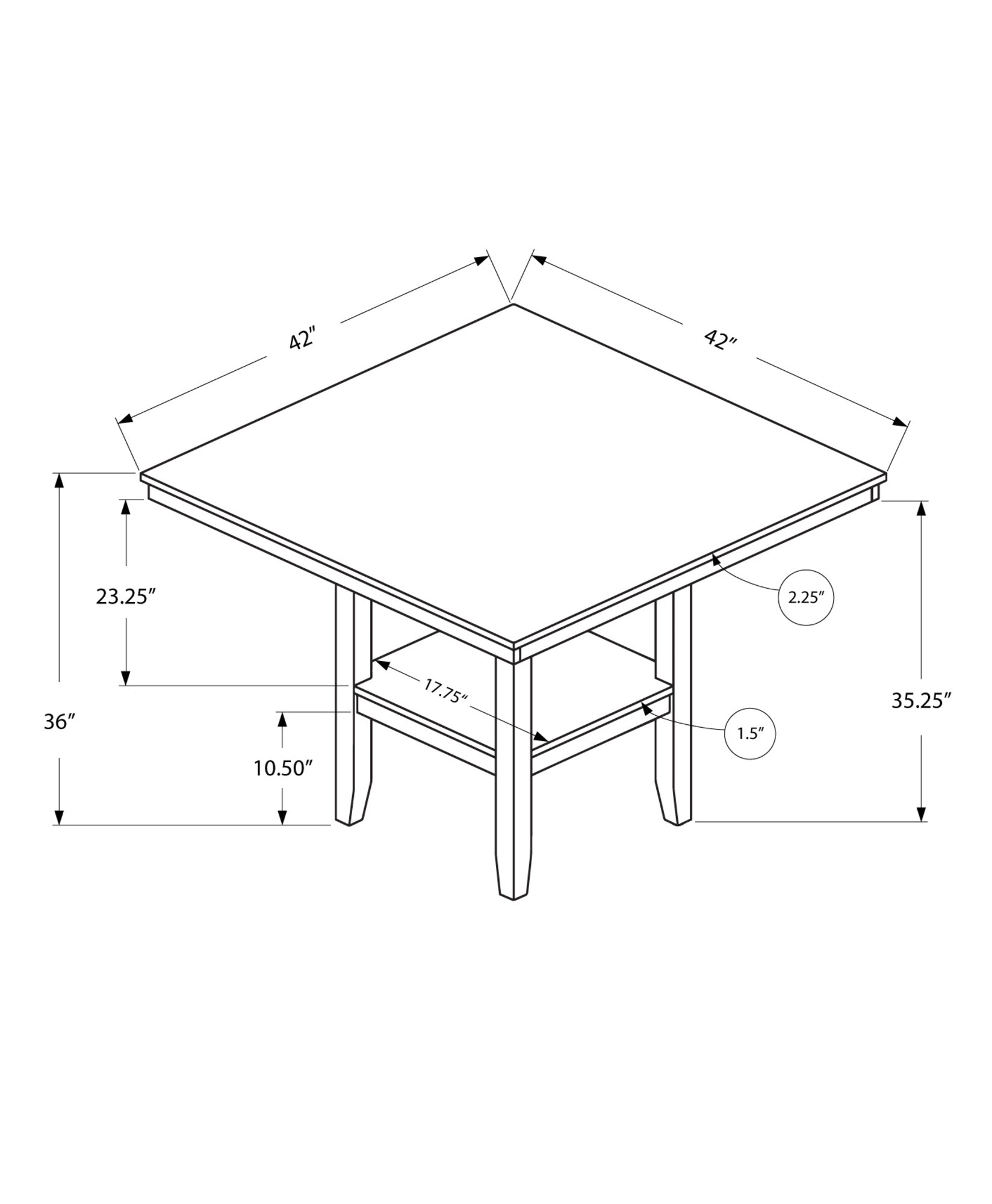 Dining Table - 42X 42 / Espresso Counter Height