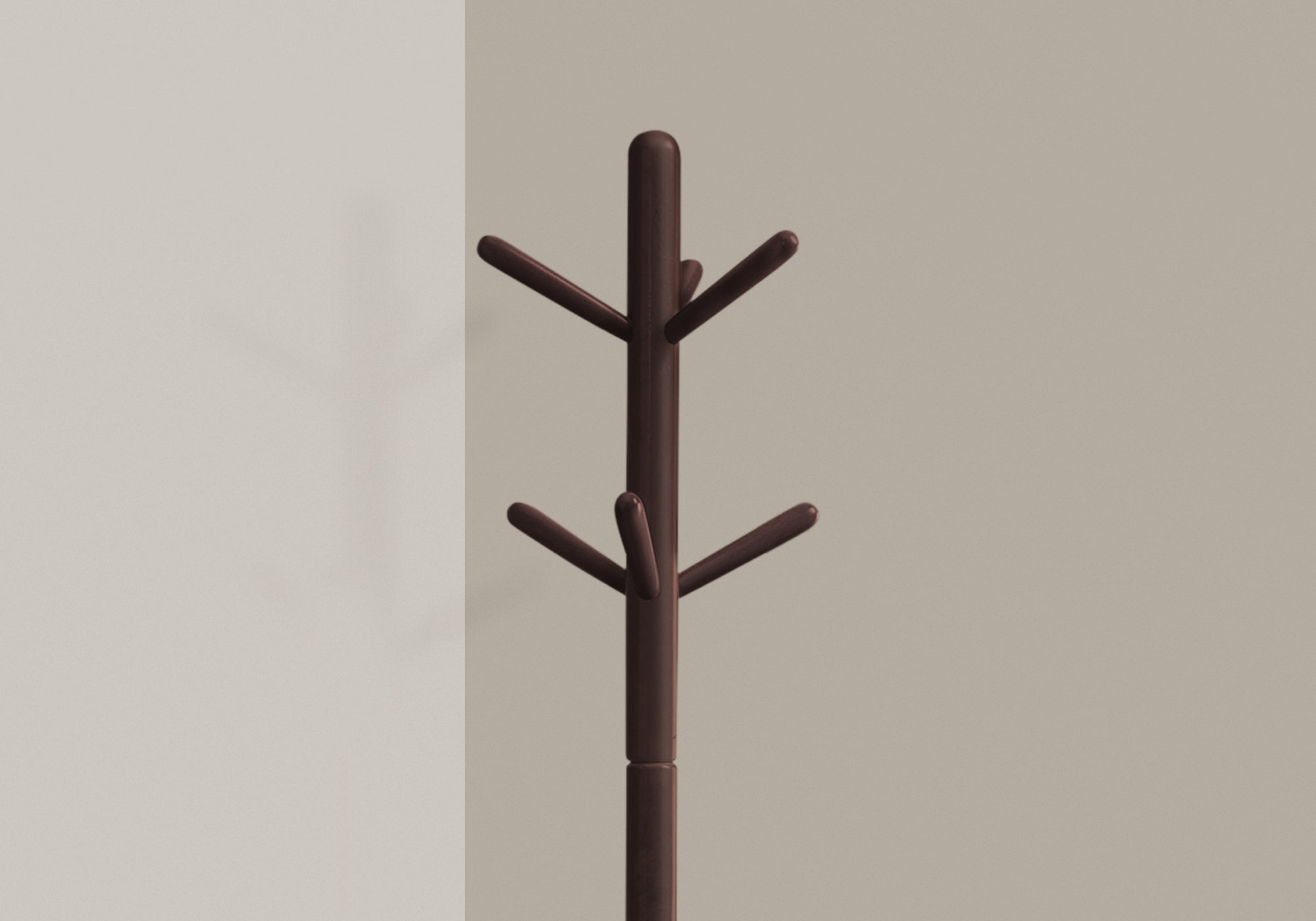 Coat Rack - 69H / Espresso Wood Contemporary Style