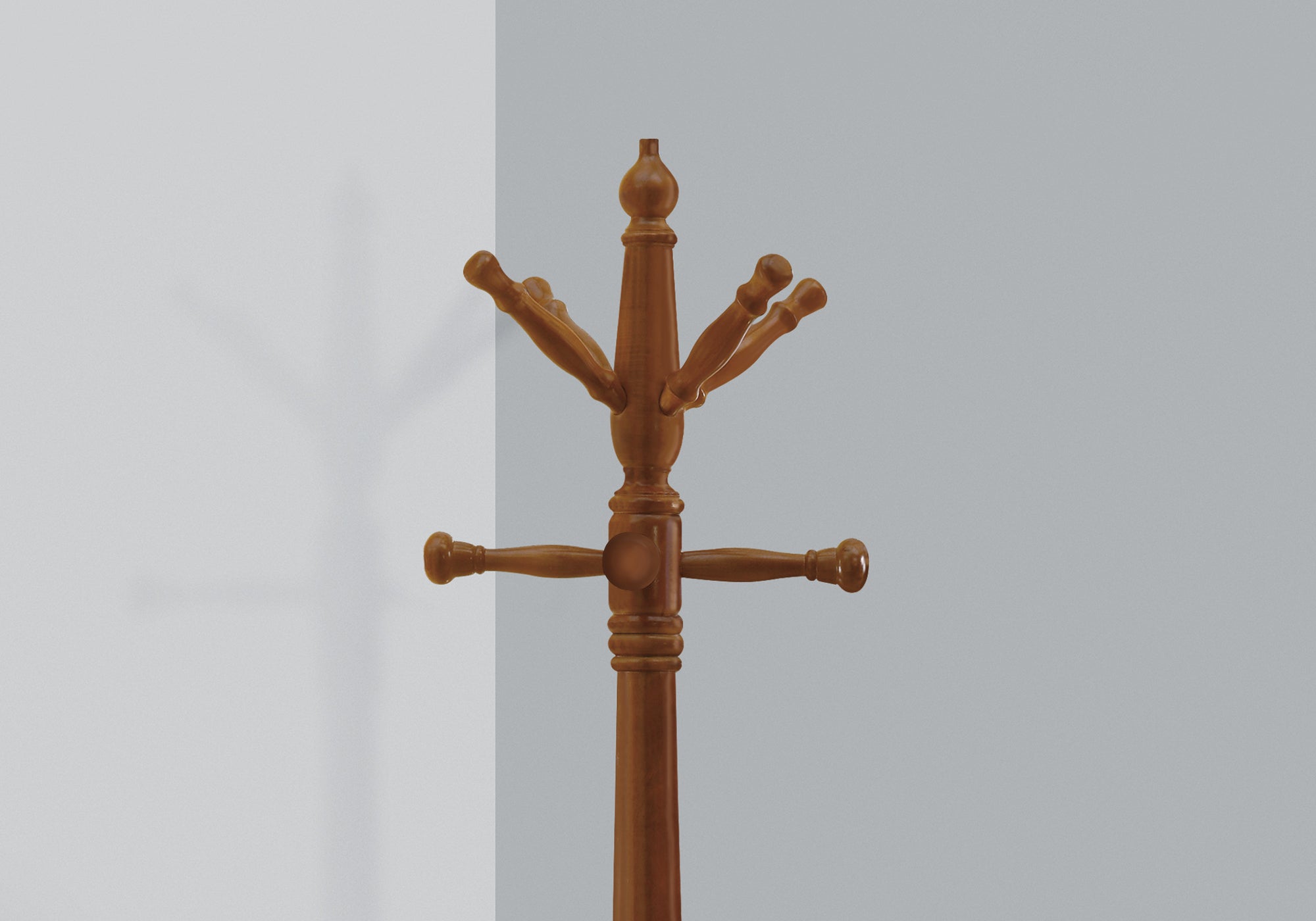 Coat Rack - 73H / Oak Wood Traditional Style