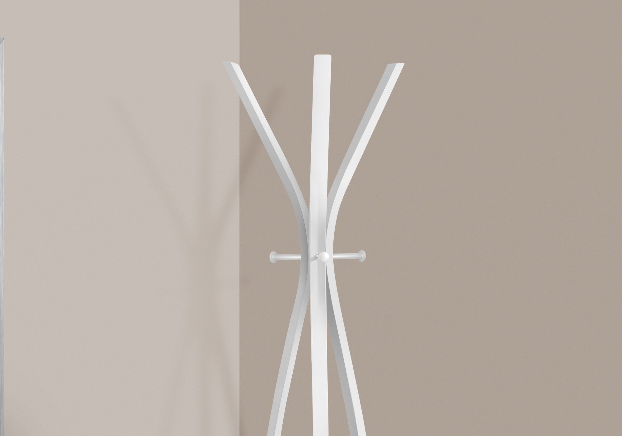 Coat Rack - 72H / White Metal Contemporary Style