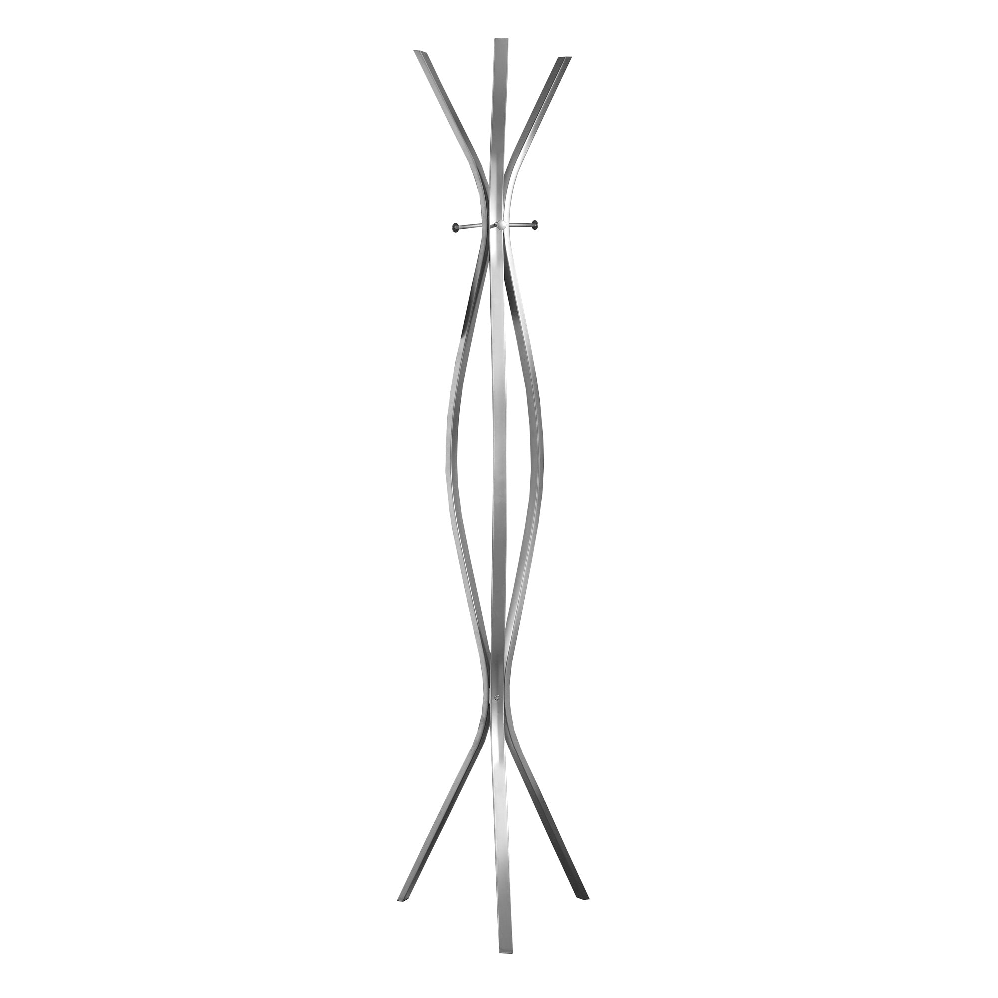 Coat Rack - 72H / Silver Metal Contemporary Style