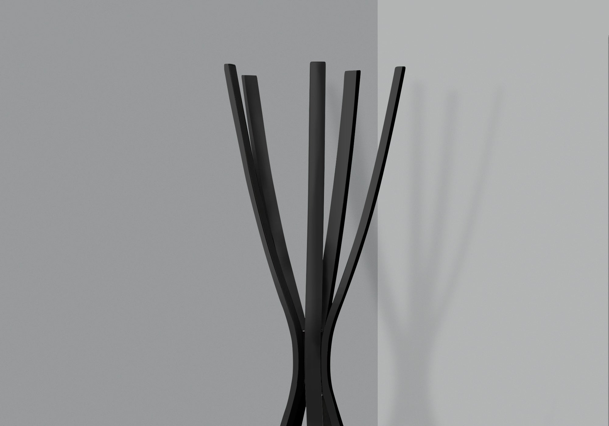 Coat Rack - 72H / Satin Black Metal Contemporary Style