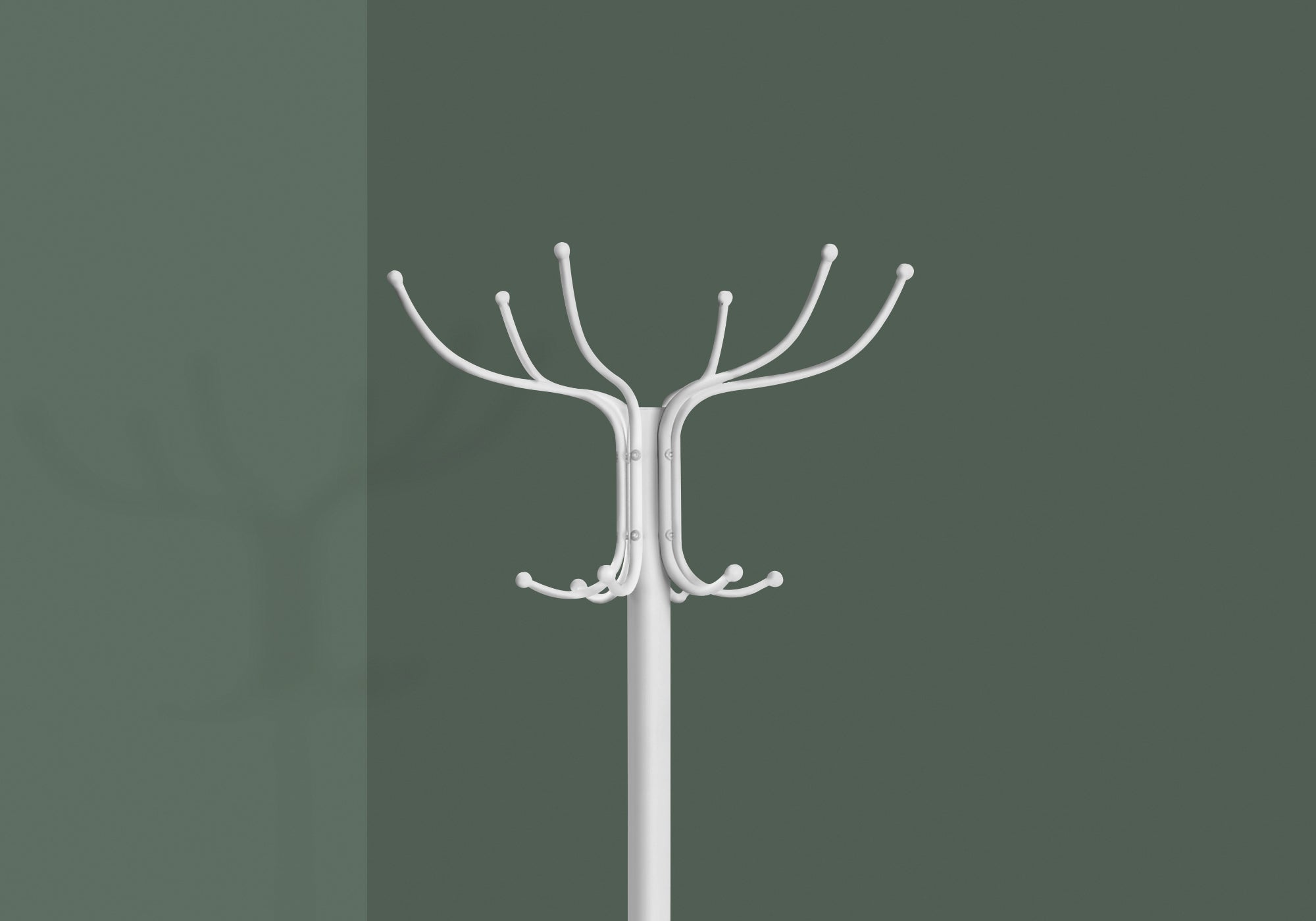 Coat Rack - 70H / White Metal With An Umbrella Holder