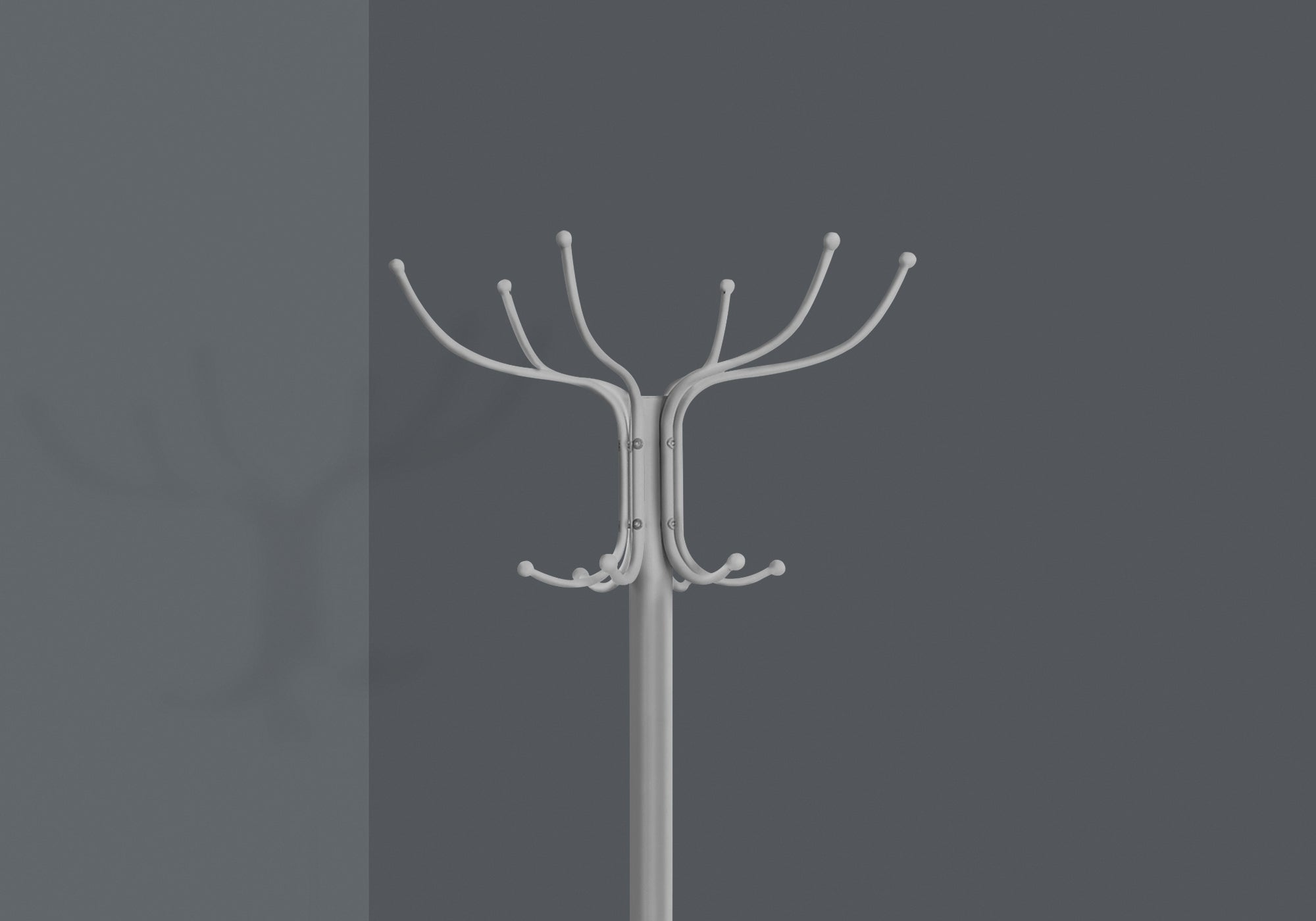Coat Rack - 70H / Silver Metal With An Umbrella Holder