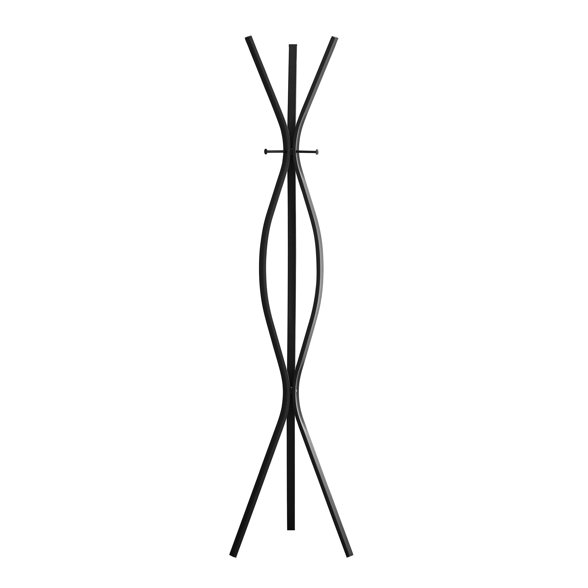 Coat Rack - 72H / Black Metal Contemporary Style