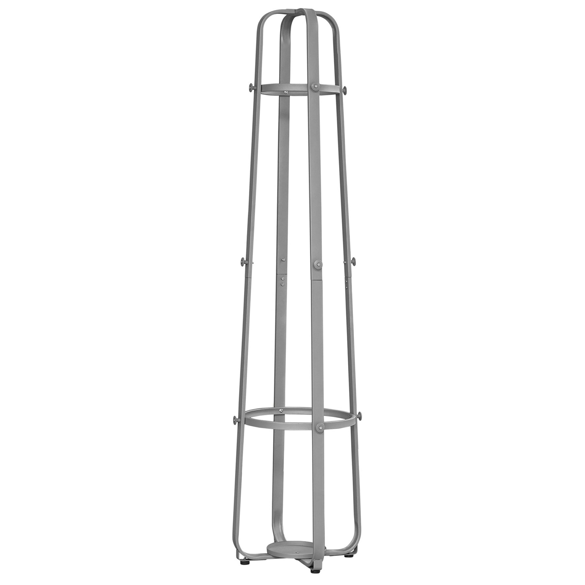 Coat Rack - 72H / Silver Metal With An Umbrella Holder